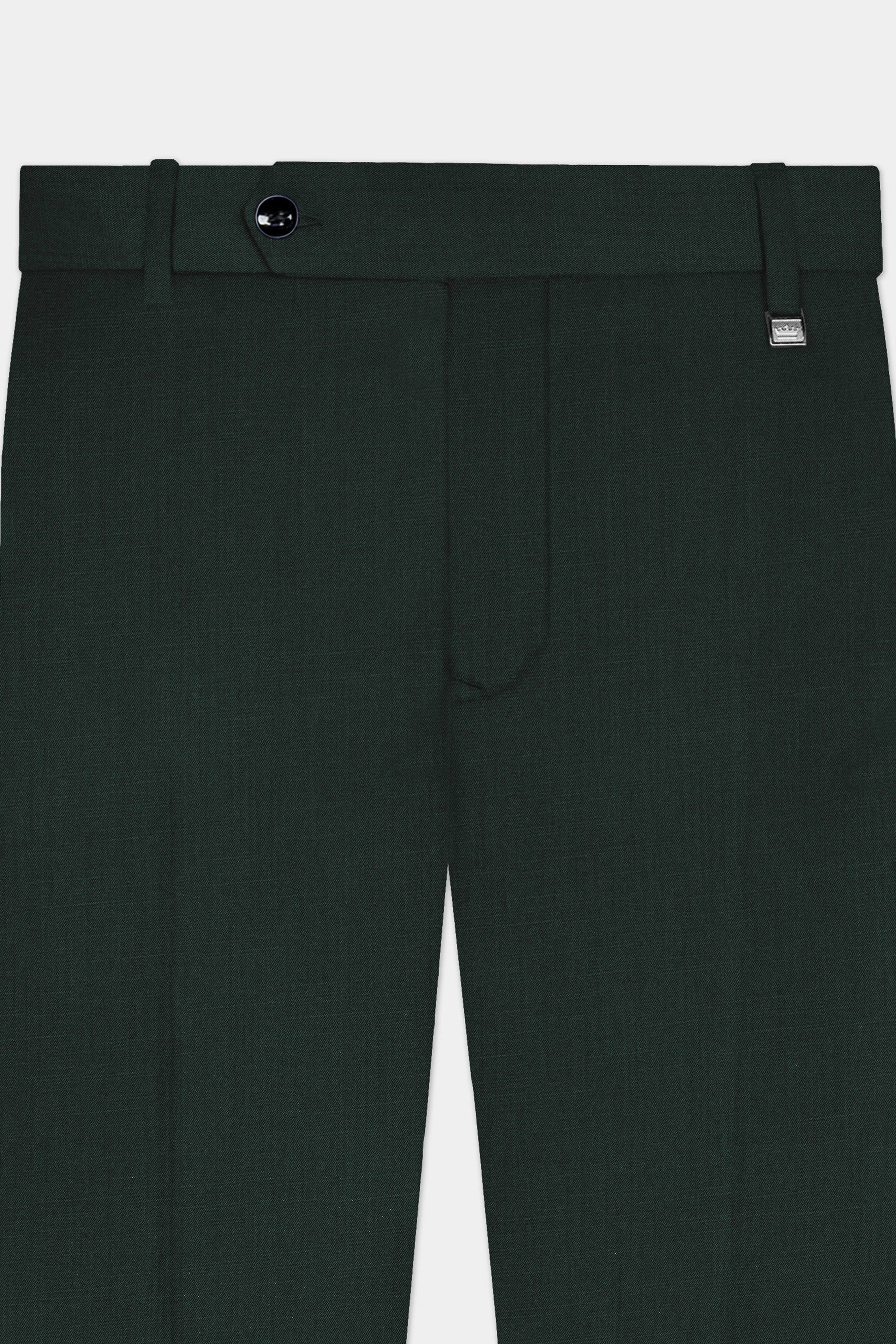 Chicago Green Solid Wool Rich Single Breasted Suit