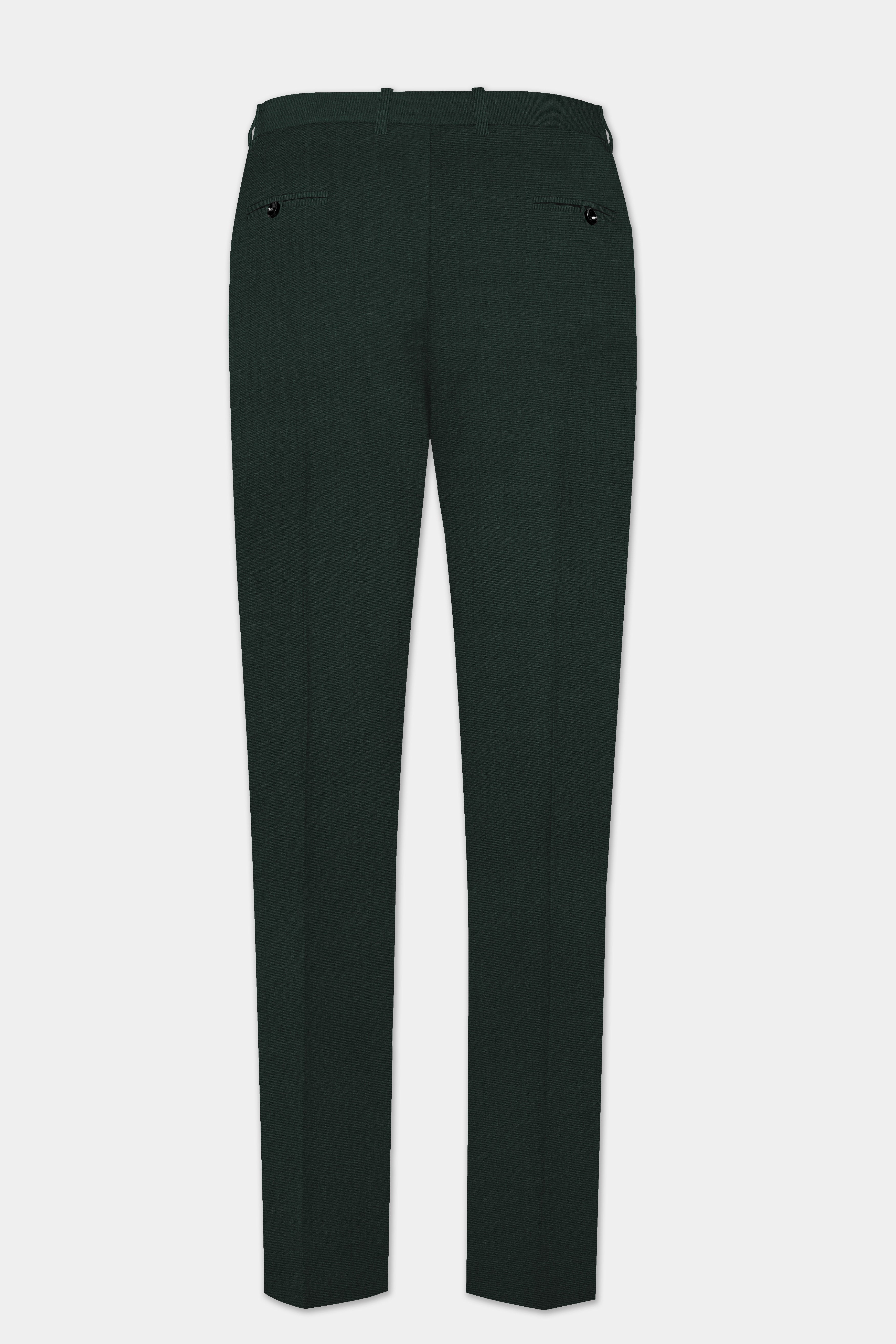 Chicago Green Solid Wool Rich Single Breasted Suit