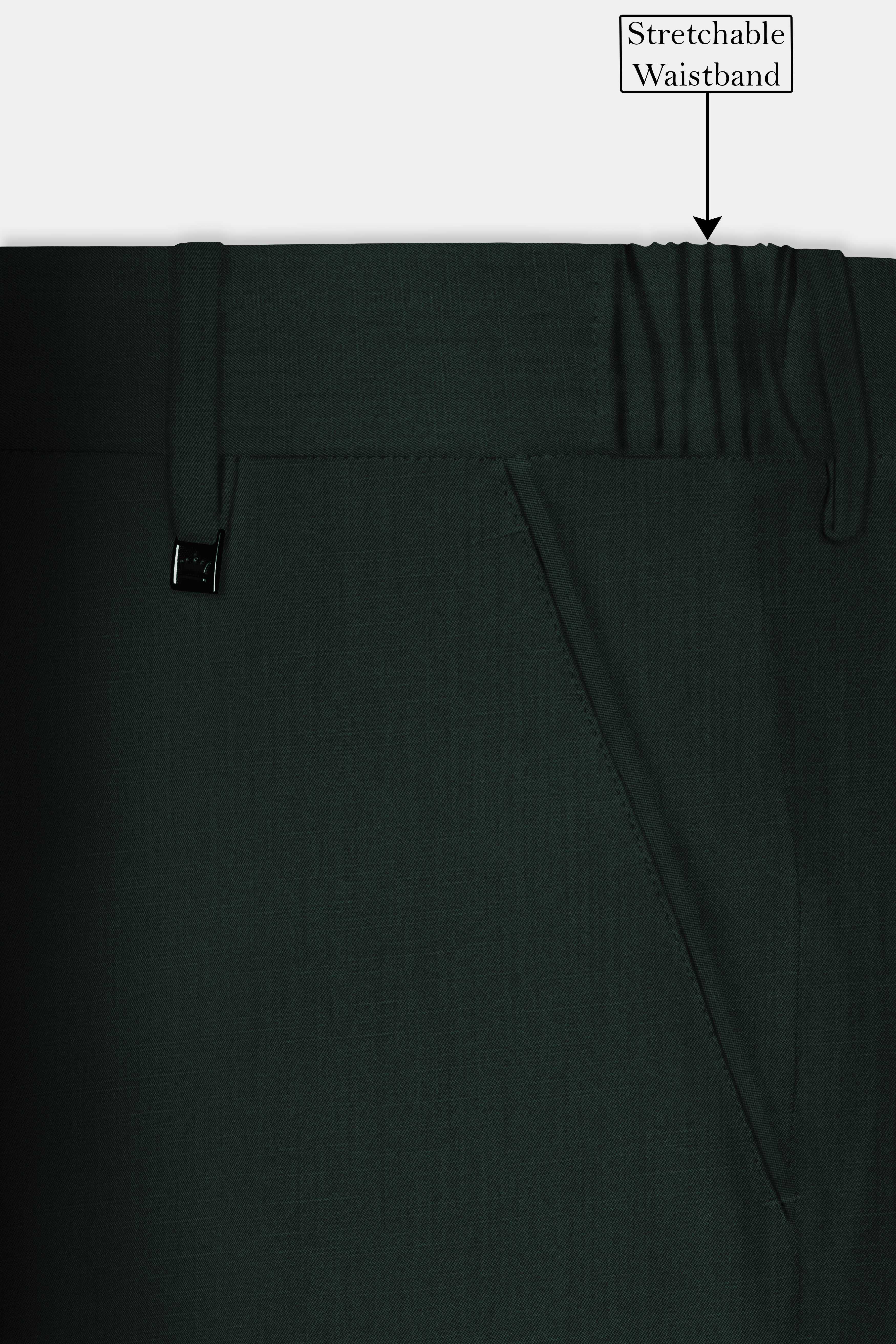 Chicago Green Solid Wool Rich Single Breasted Suit