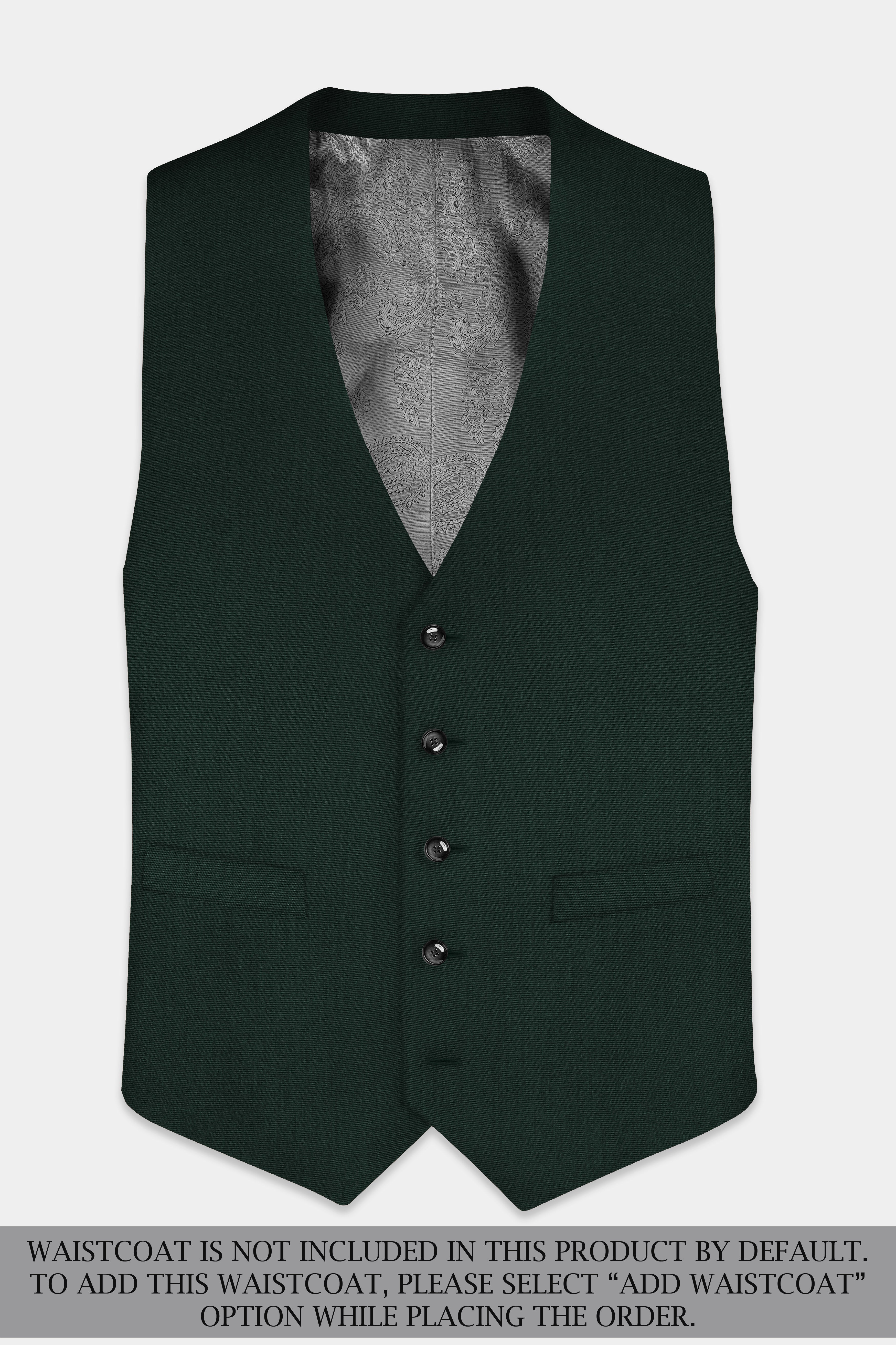 Chicago Green Solid Wool Rich Single Breasted Suit