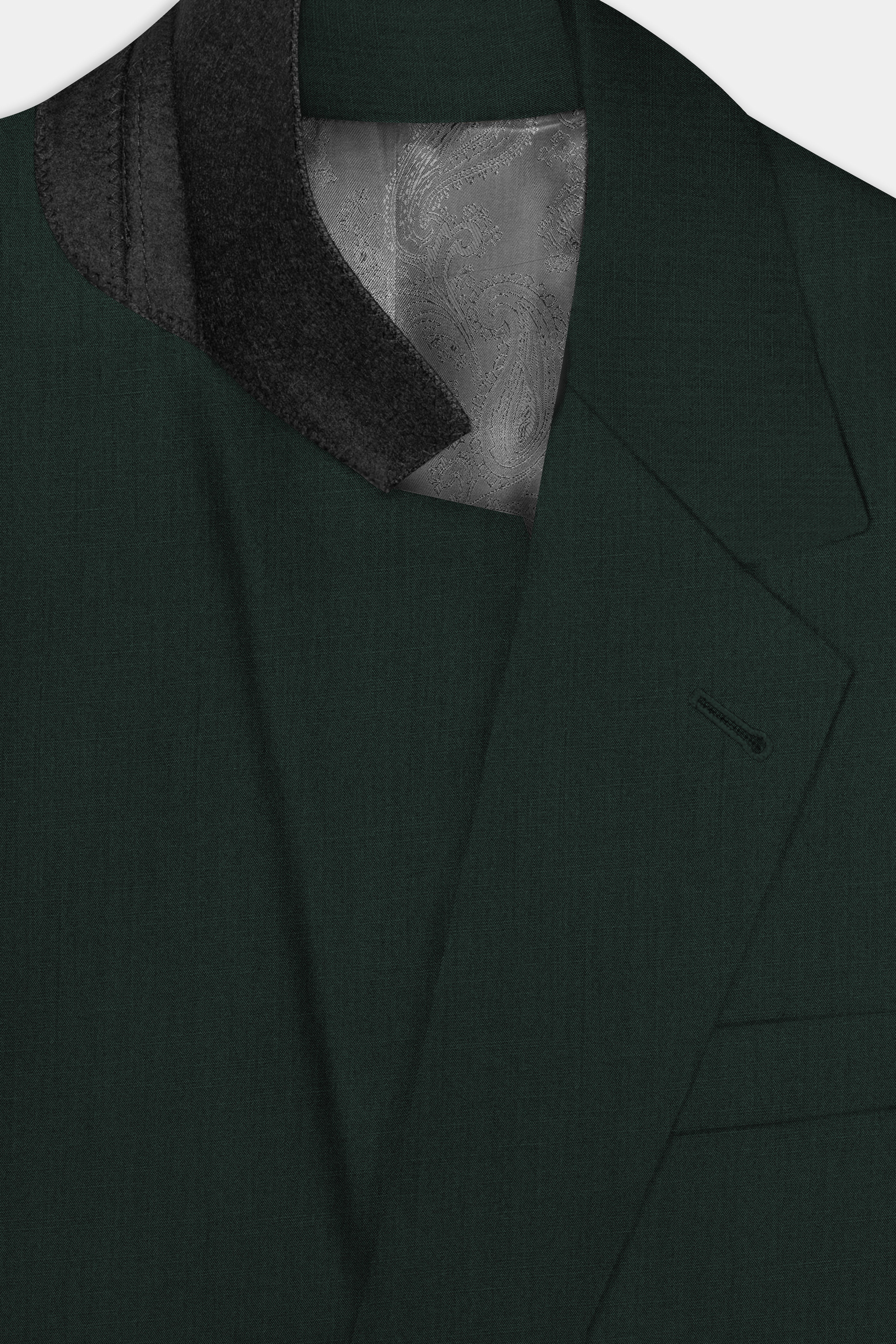 Chicago Green Solid Wool Rich Single Breasted Suit