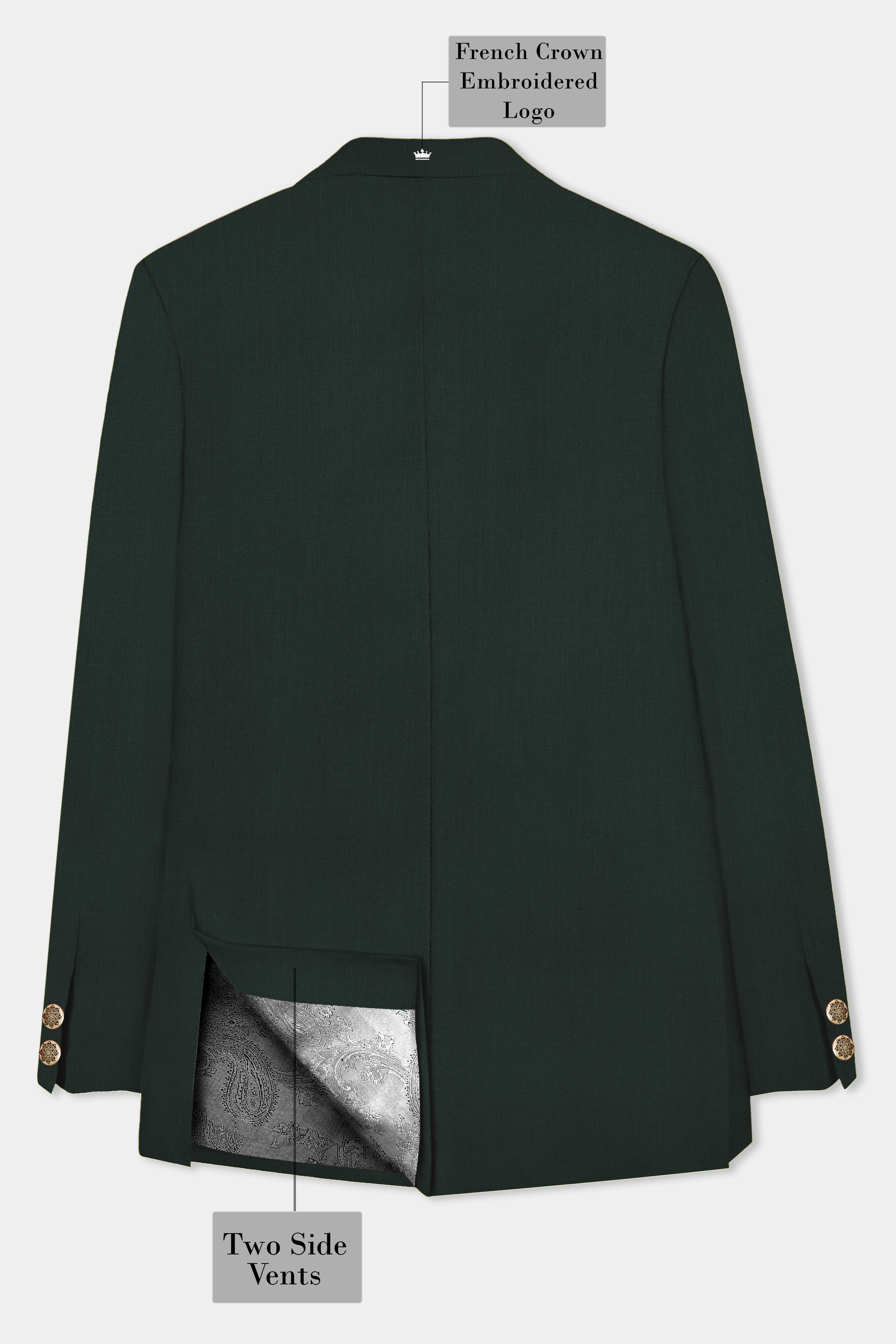 Chicago Green Solid Wool Rich Single Breasted Suit