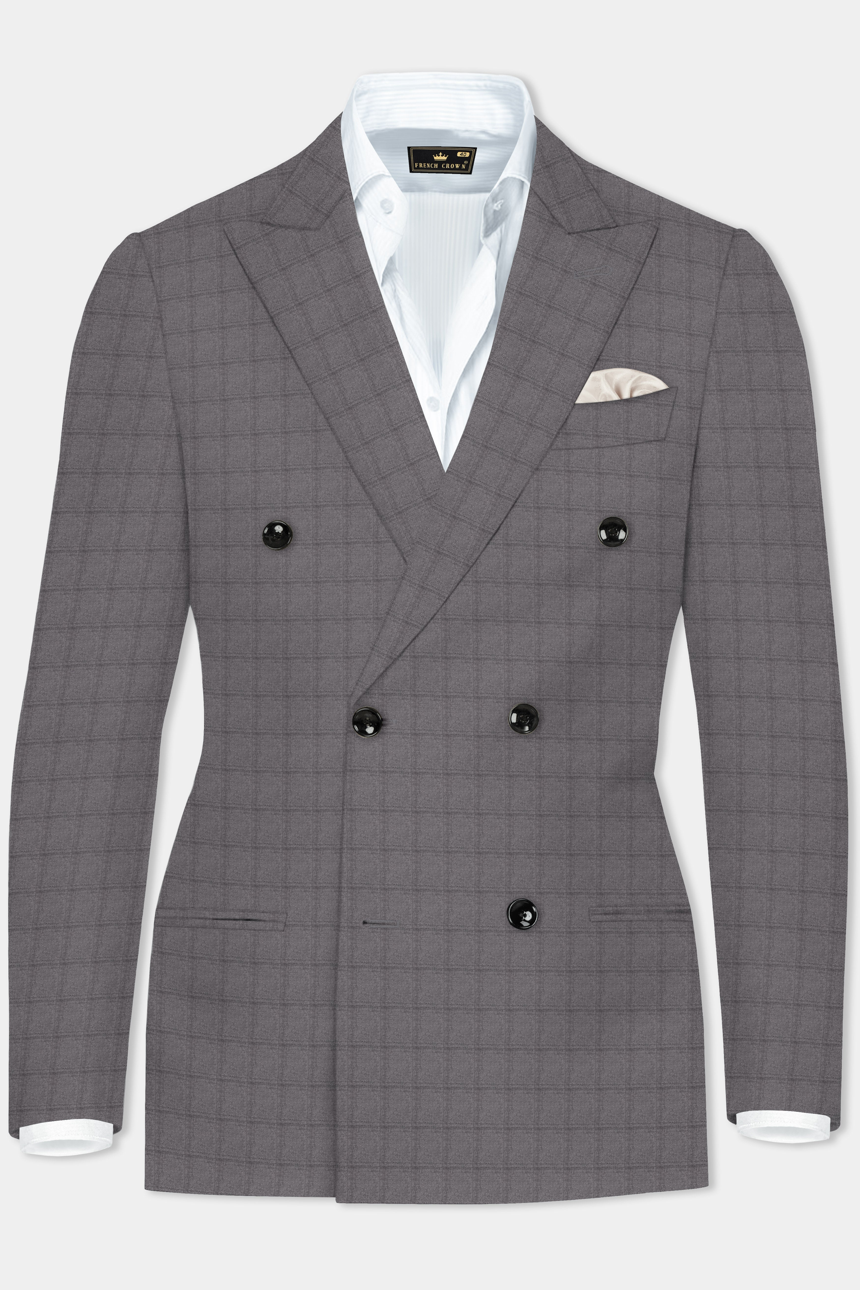 Ironside Gray Windows Wool Rich Double Breasted Suit