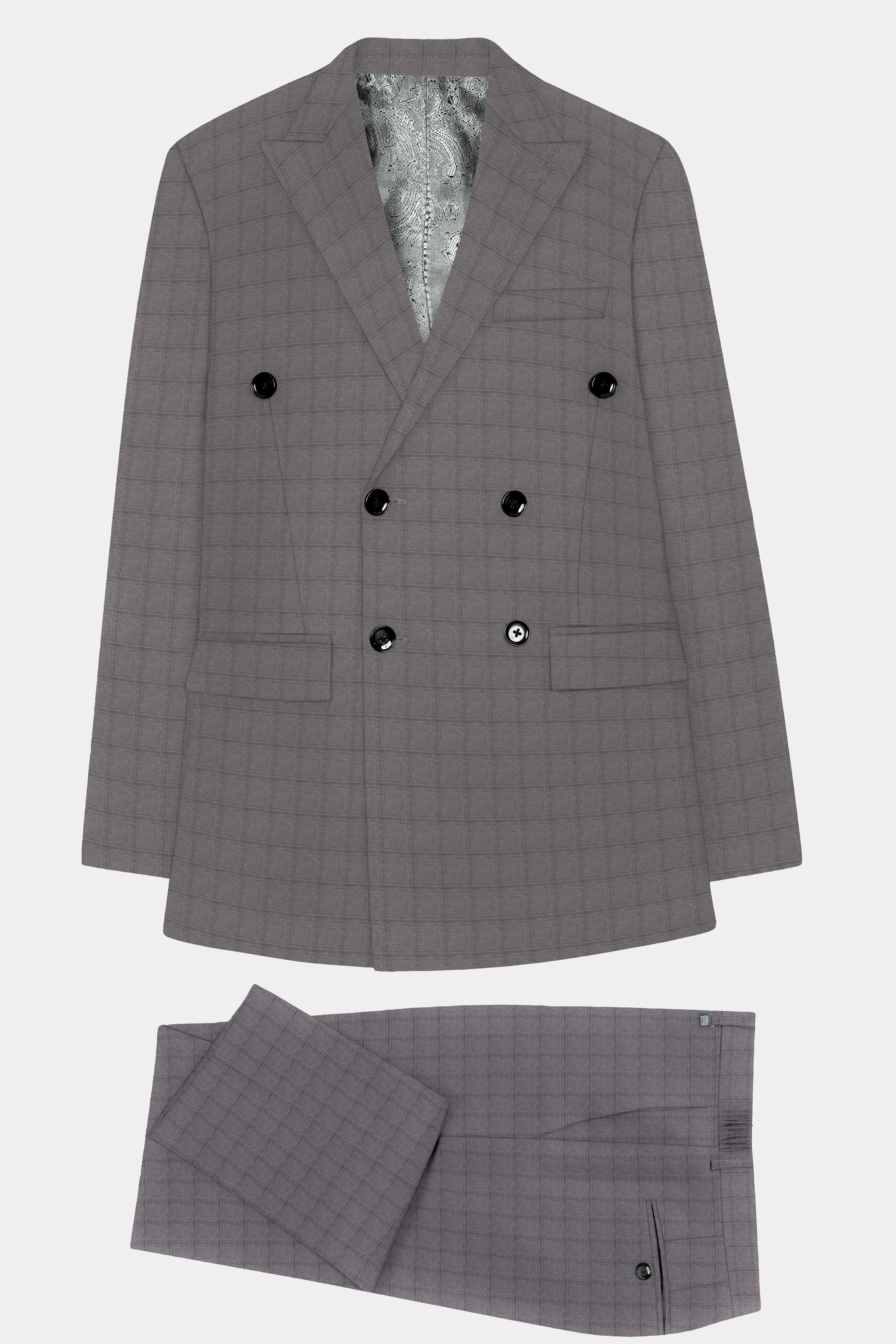 Ironside Gray Windows Wool Rich Double Breasted Suit