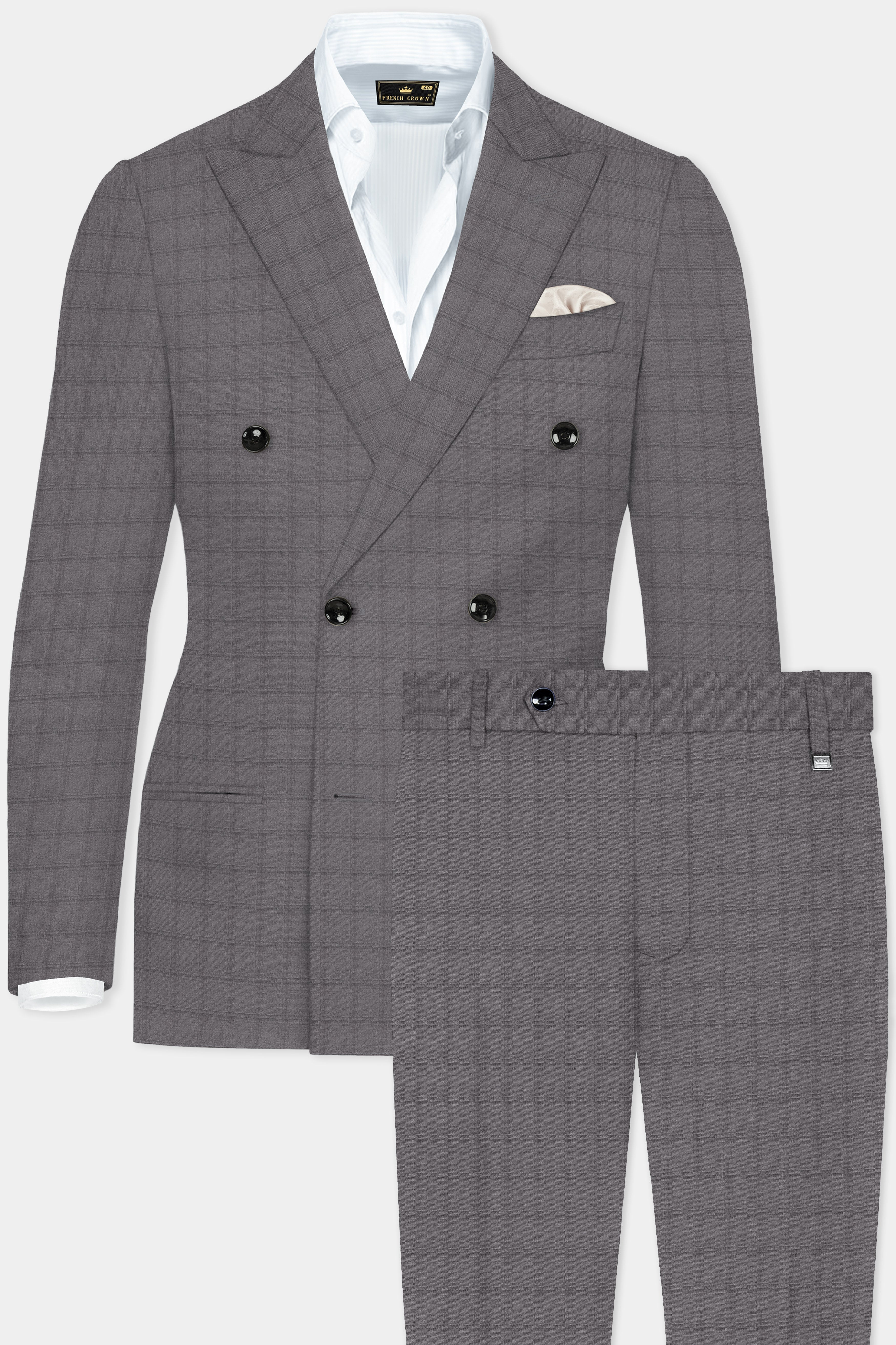 Ironside Gray Windows Wool Rich Double Breasted Suit