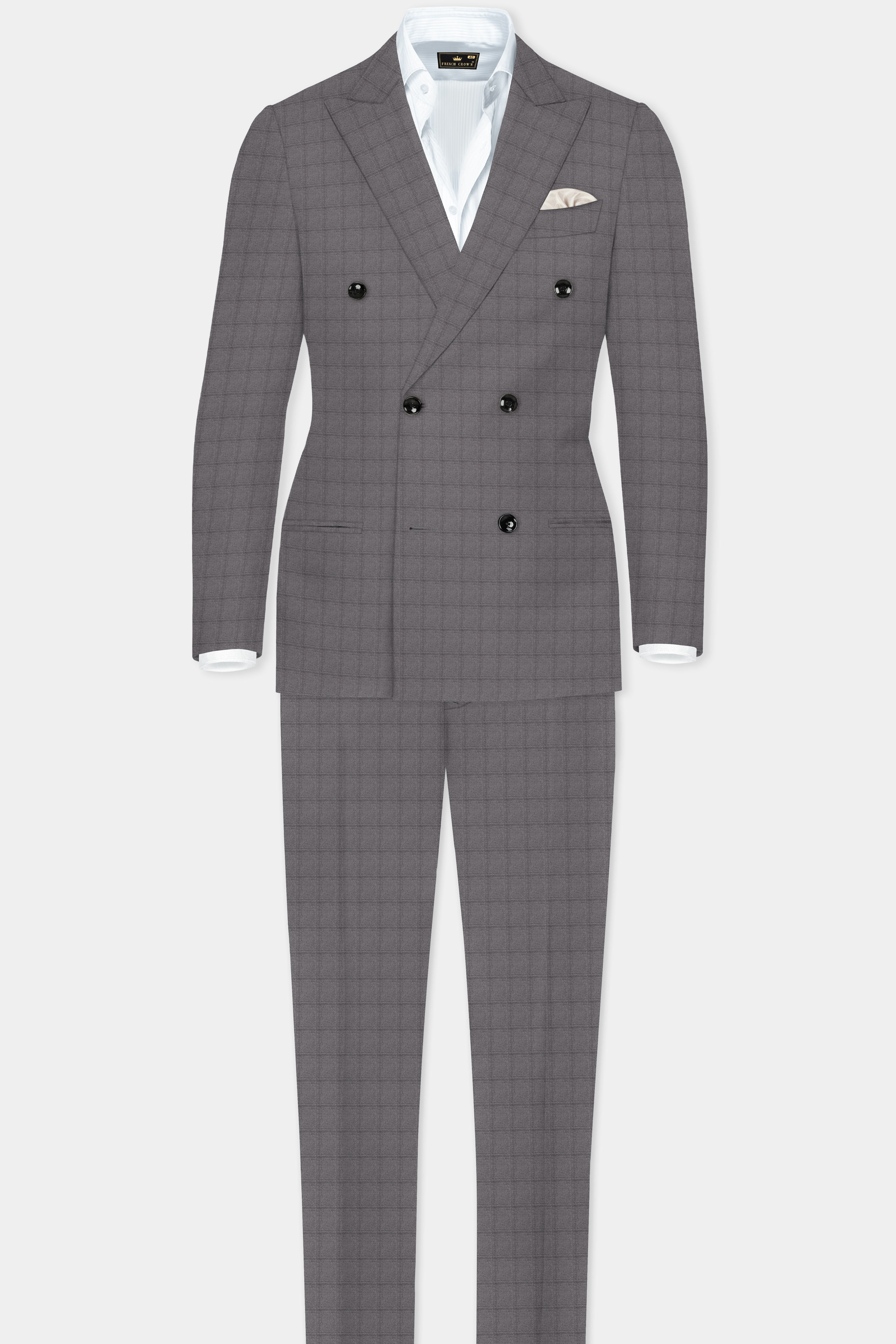 Ironside Gray Windows Wool Rich Double Breasted Suit