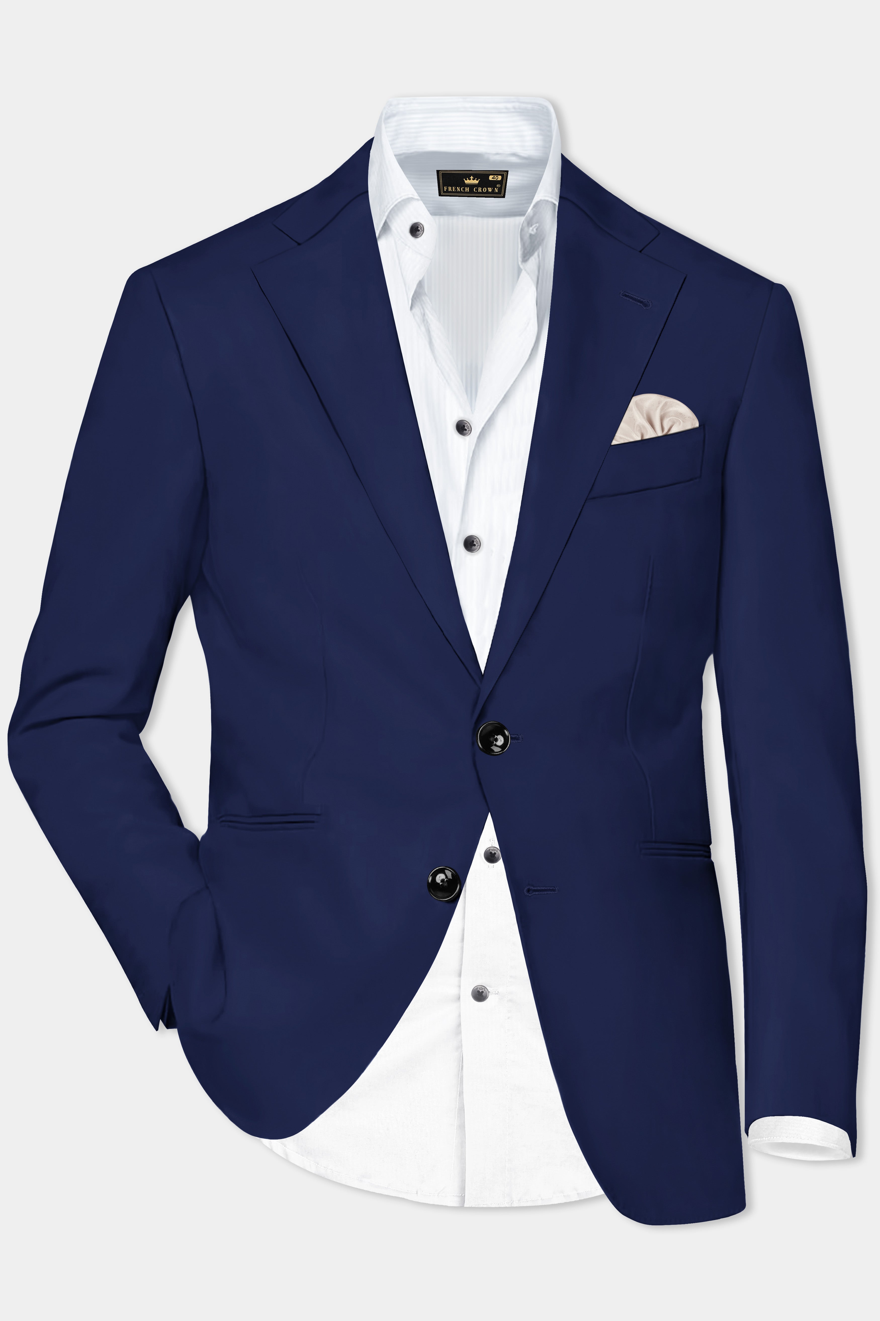Berry Blue Solid Wool Rich Single Breasted Suit