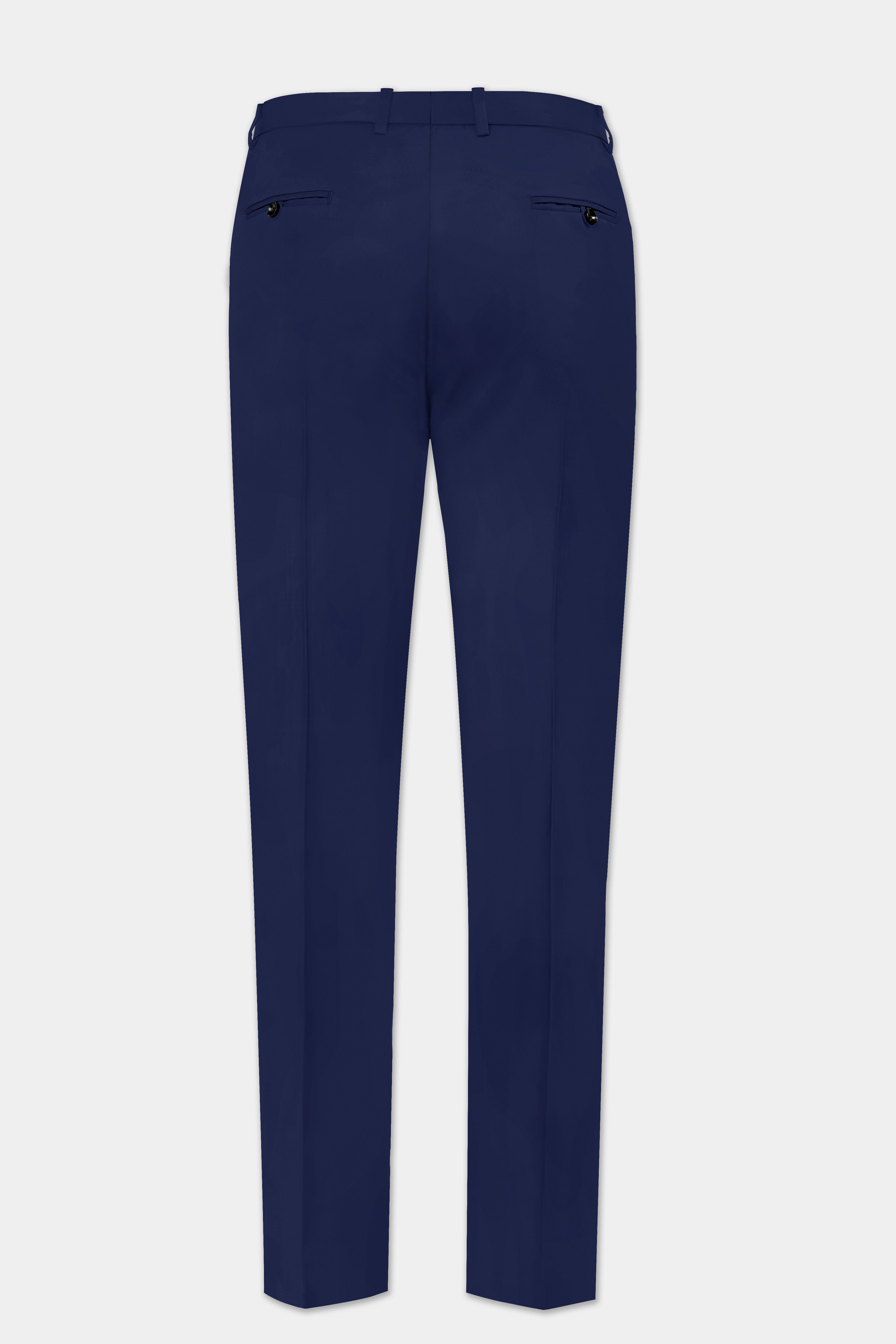 Berry Blue Solid Wool Rich Single Breasted Suit