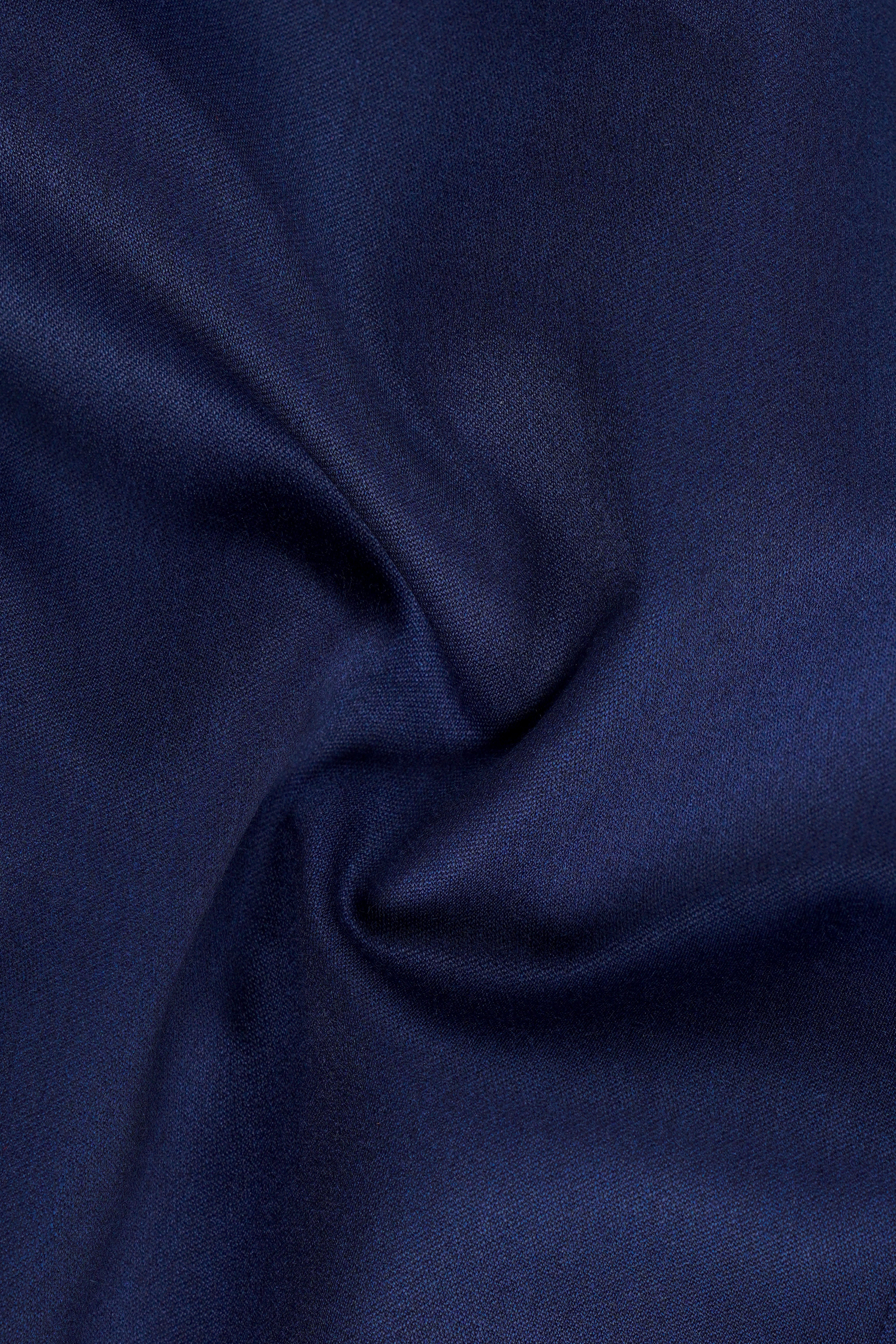 Berry Blue Solid Wool Rich Single Breasted Suit