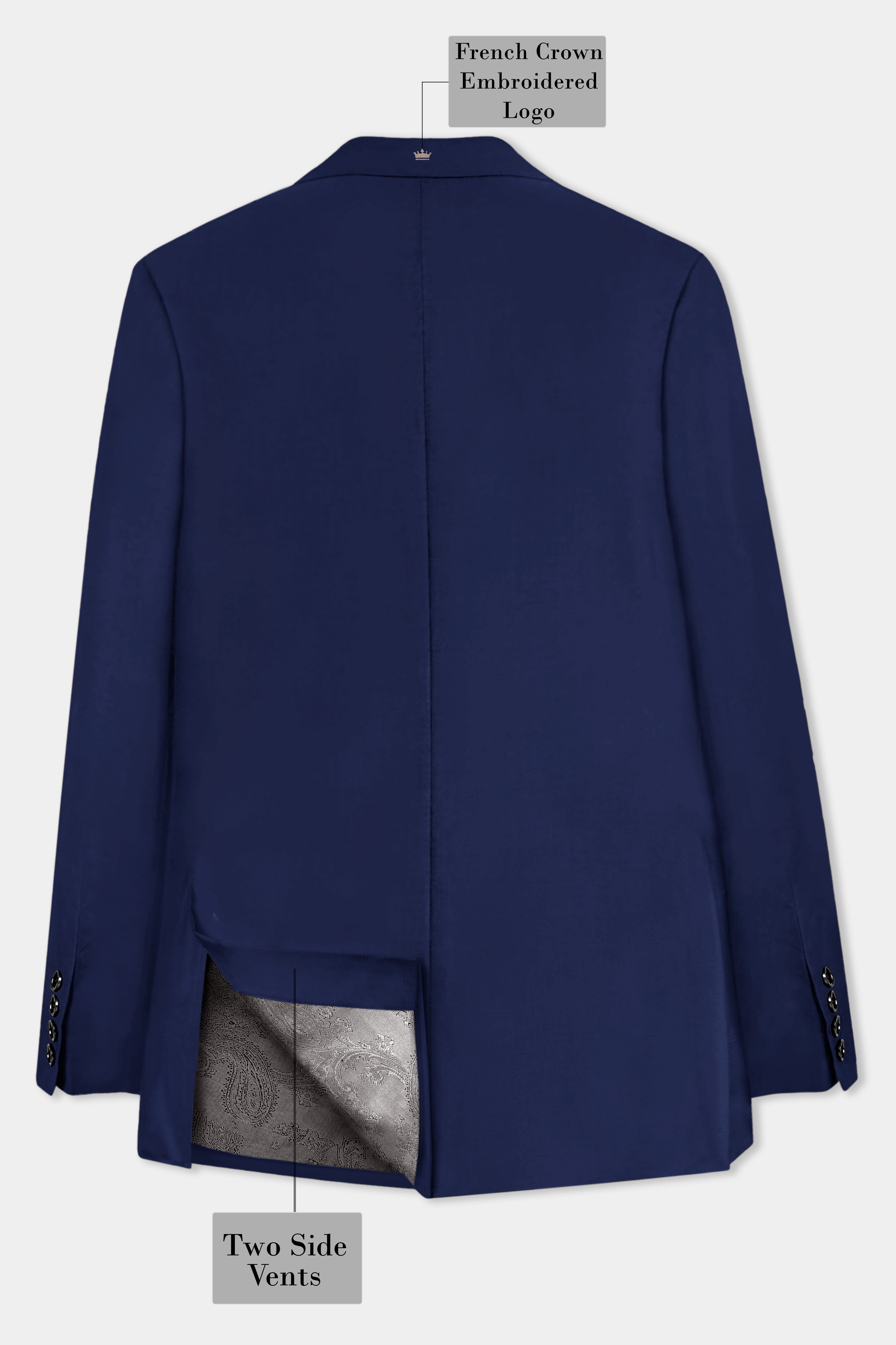 Berry Blue Solid Wool Rich Single Breasted Suit