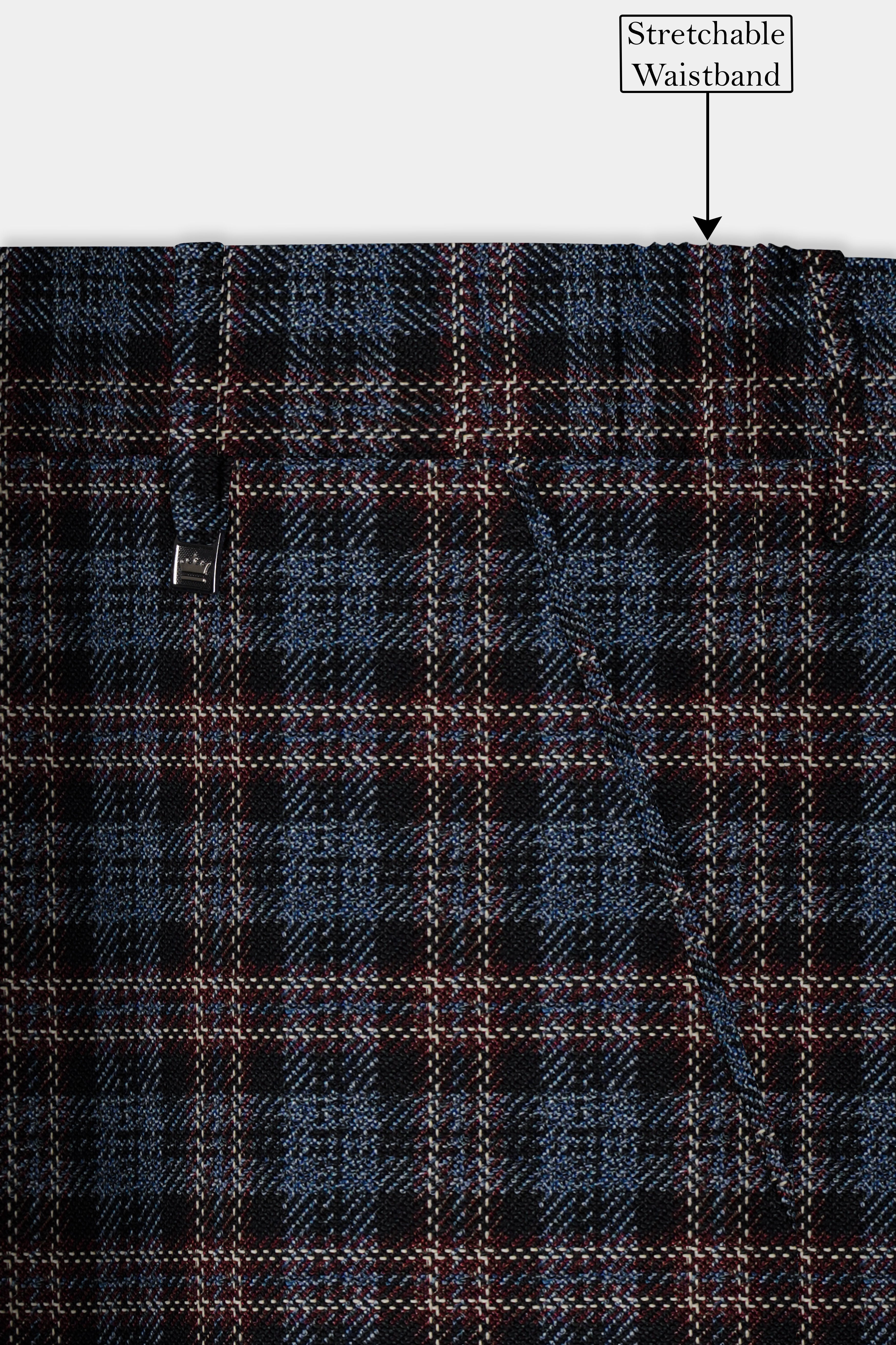 Asphalt Blue Plaid Wool Rich Double Breasted Sport Suit