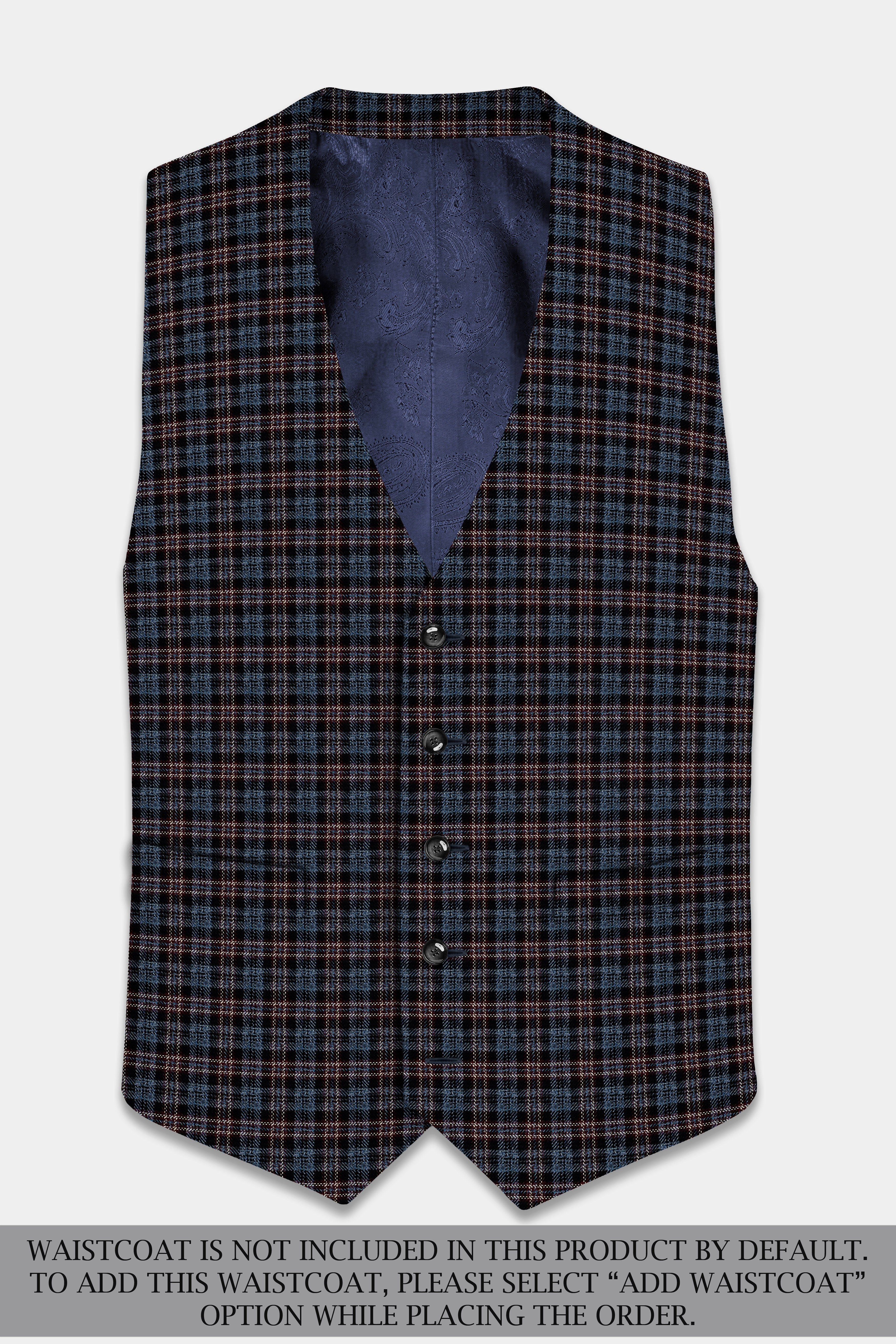 Asphalt Blue Plaid Wool Rich Double Breasted Sport Suit