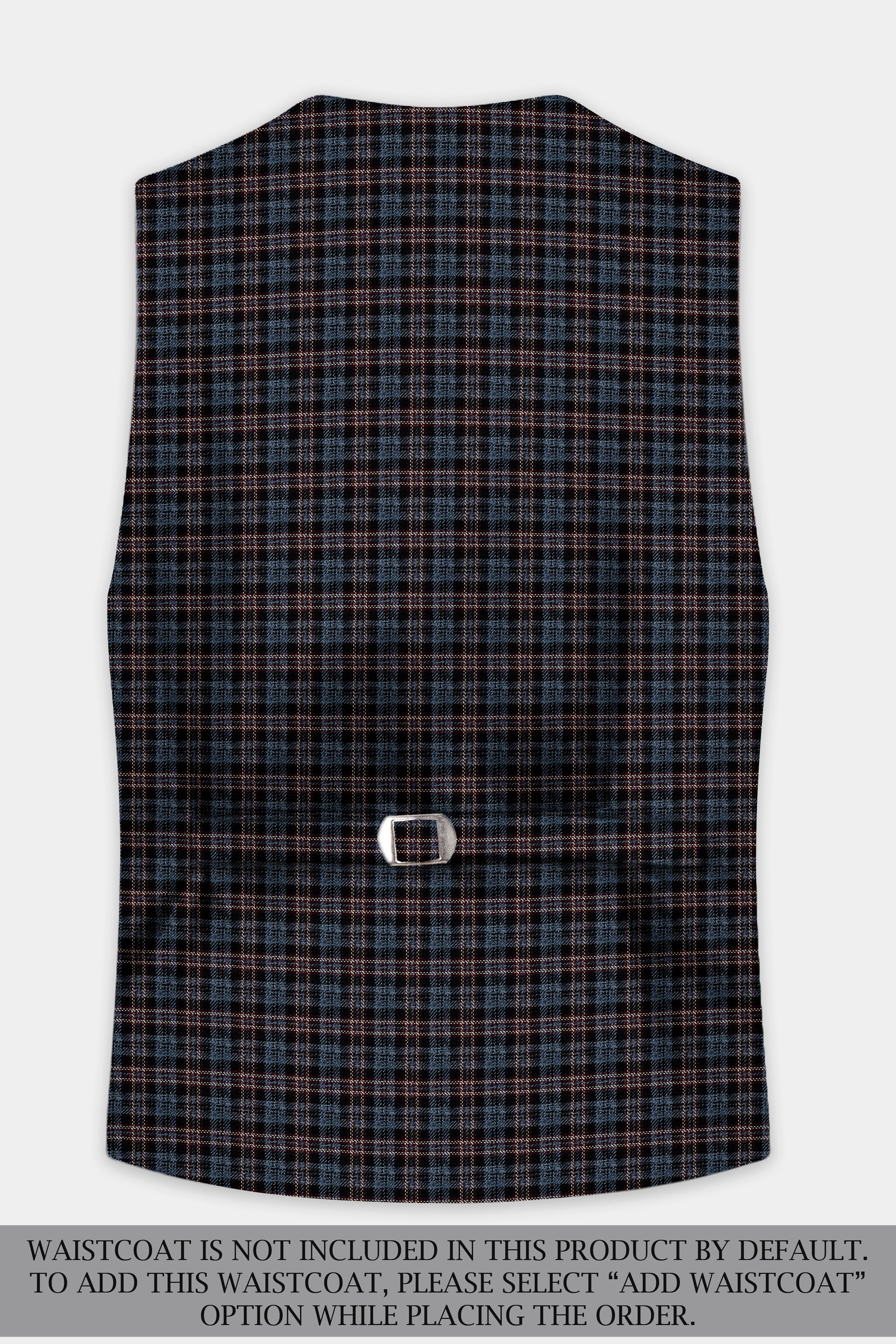 Asphalt Blue Plaid Wool Rich Double Breasted Sport Suit