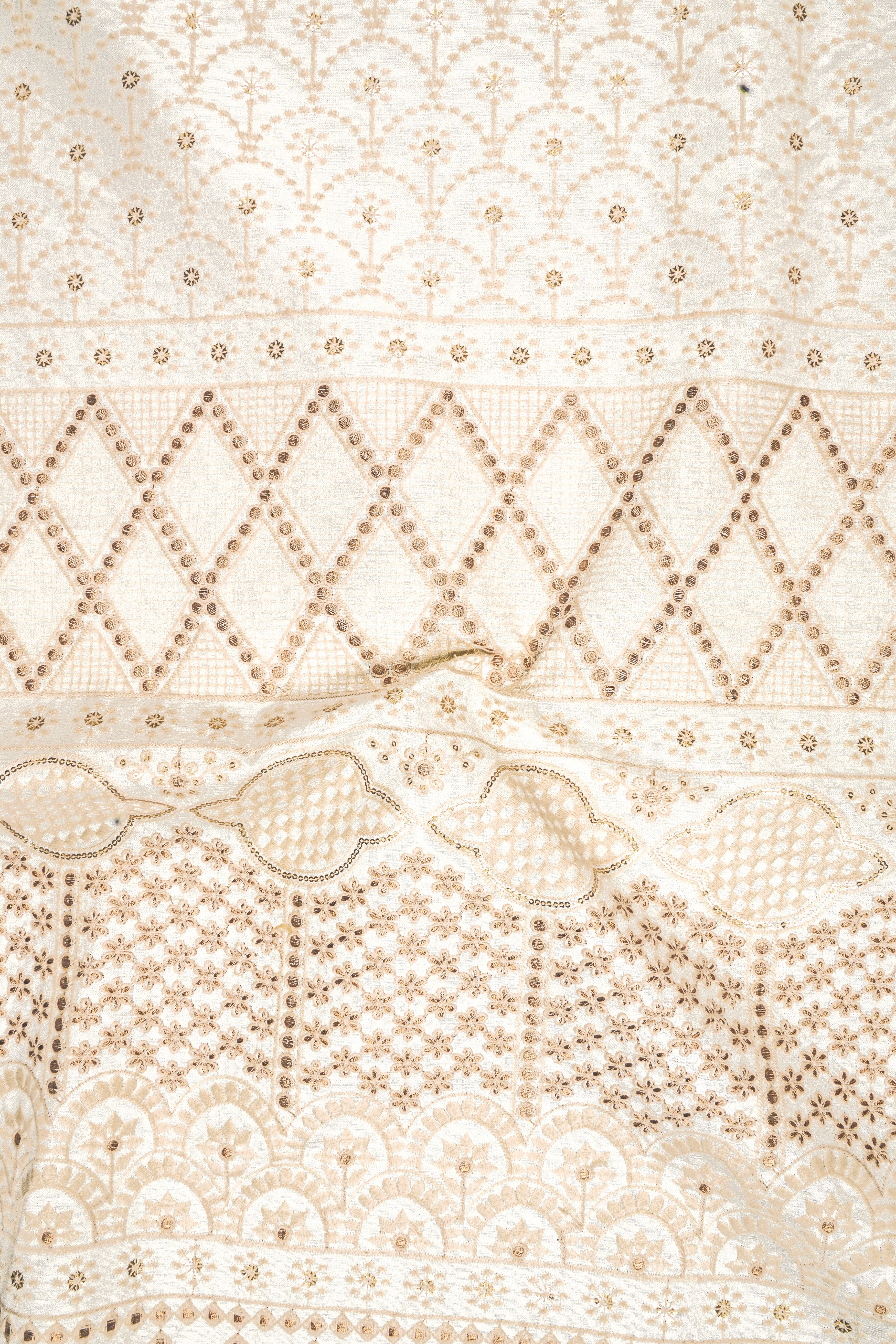 Parchment Cream thread Embroidered Single Breasted Suit