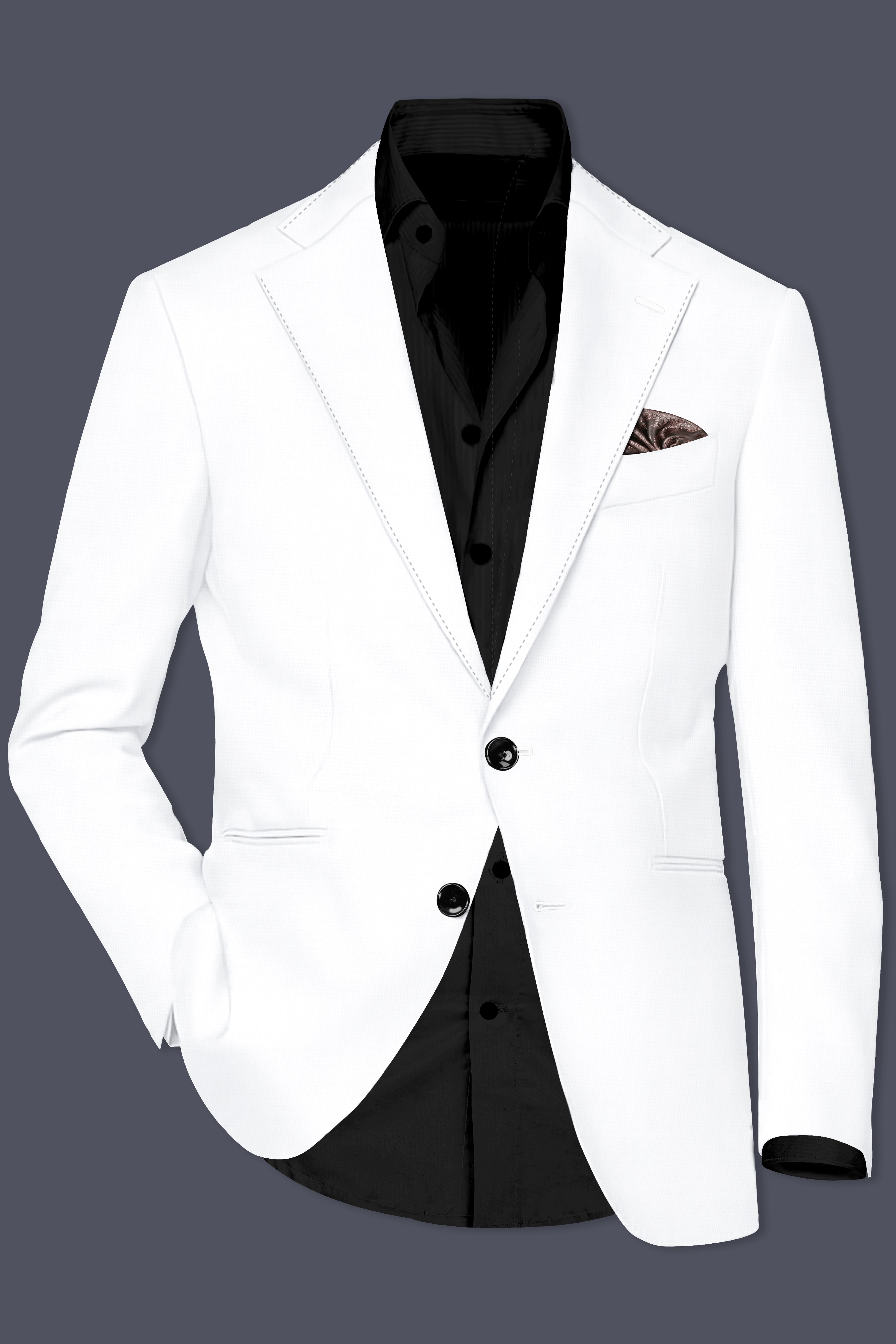 Bright White Luxurious Linen Designer Suit