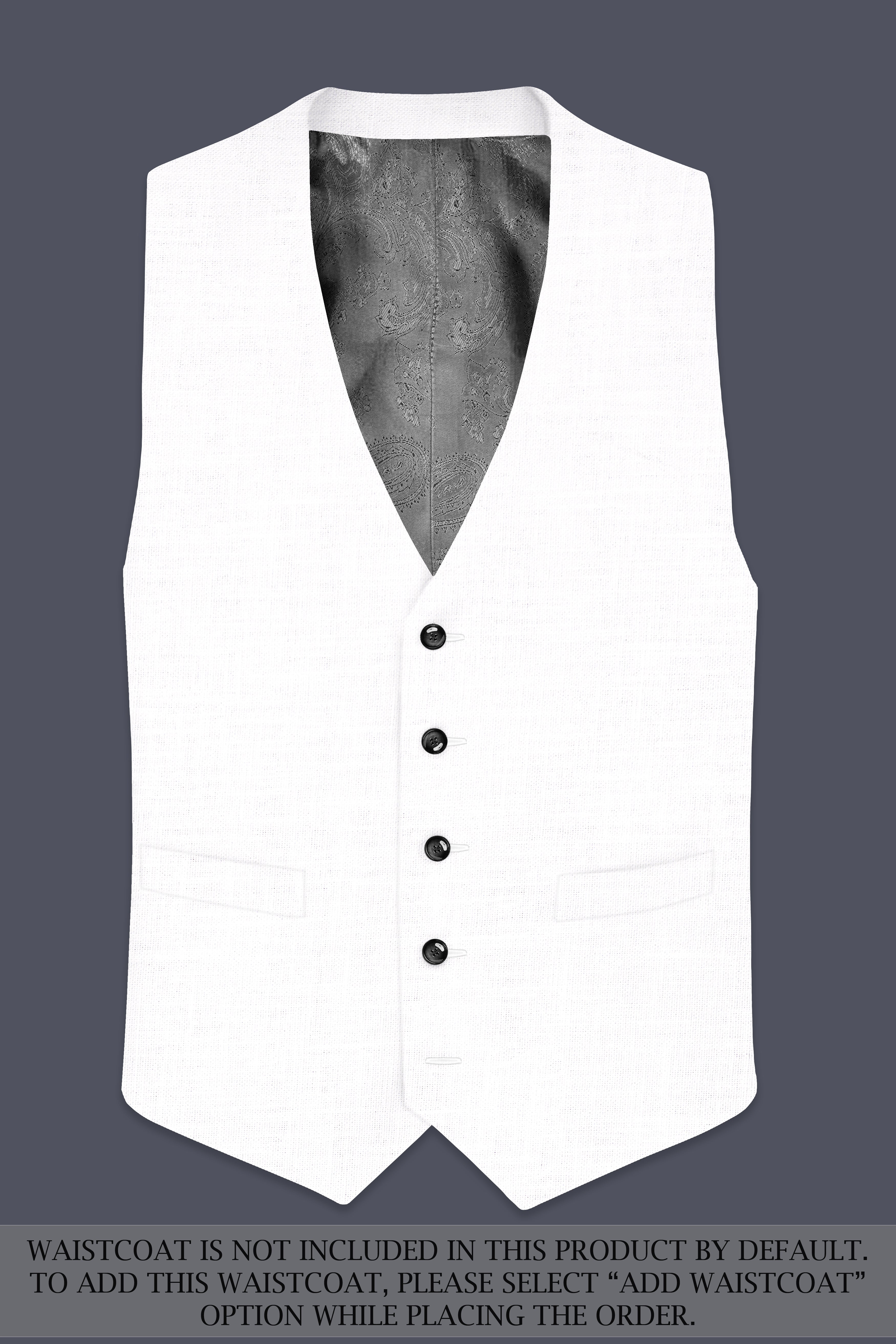 Bright White Luxurious Linen Designer Suit