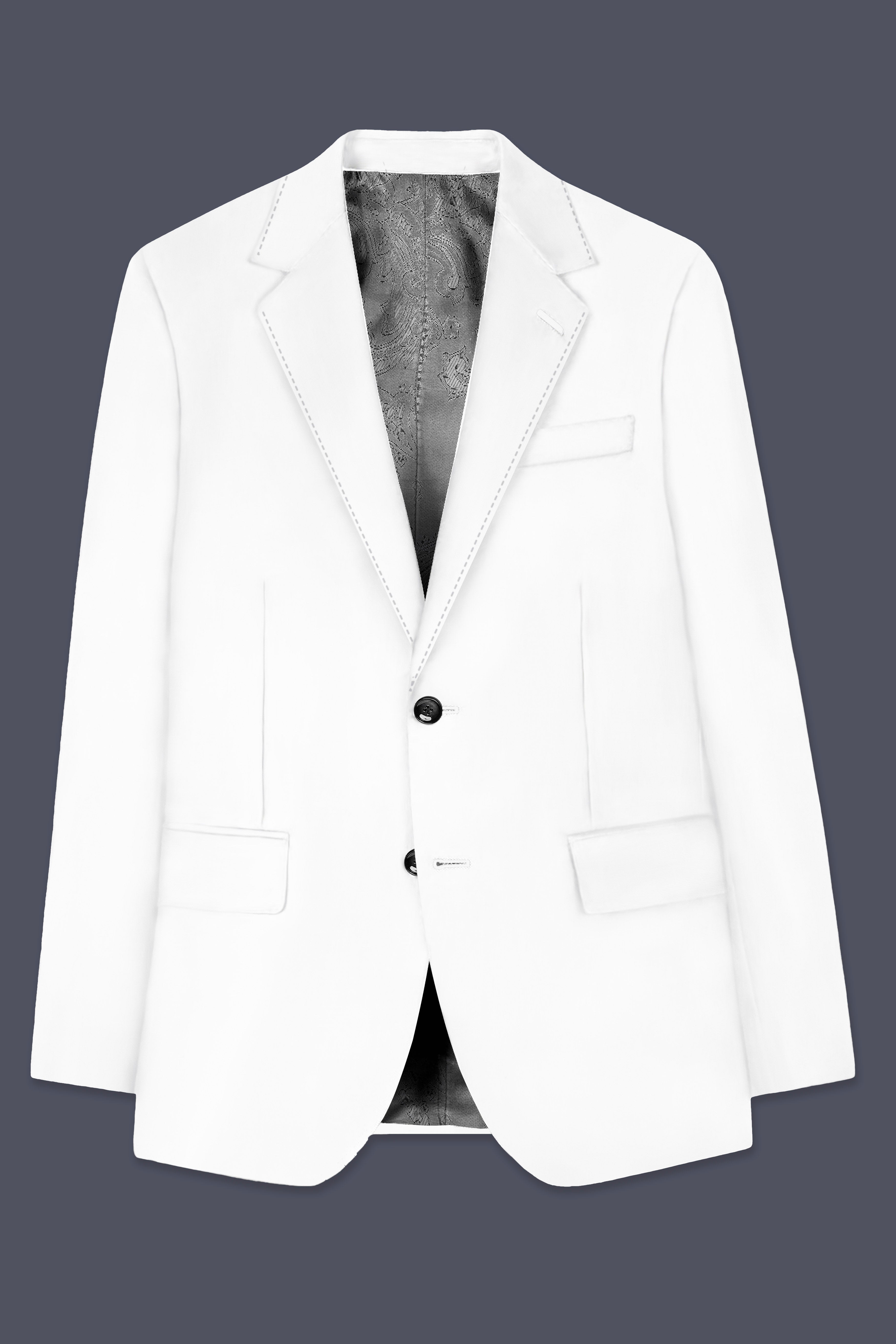Bright White Luxurious Linen Designer Suit