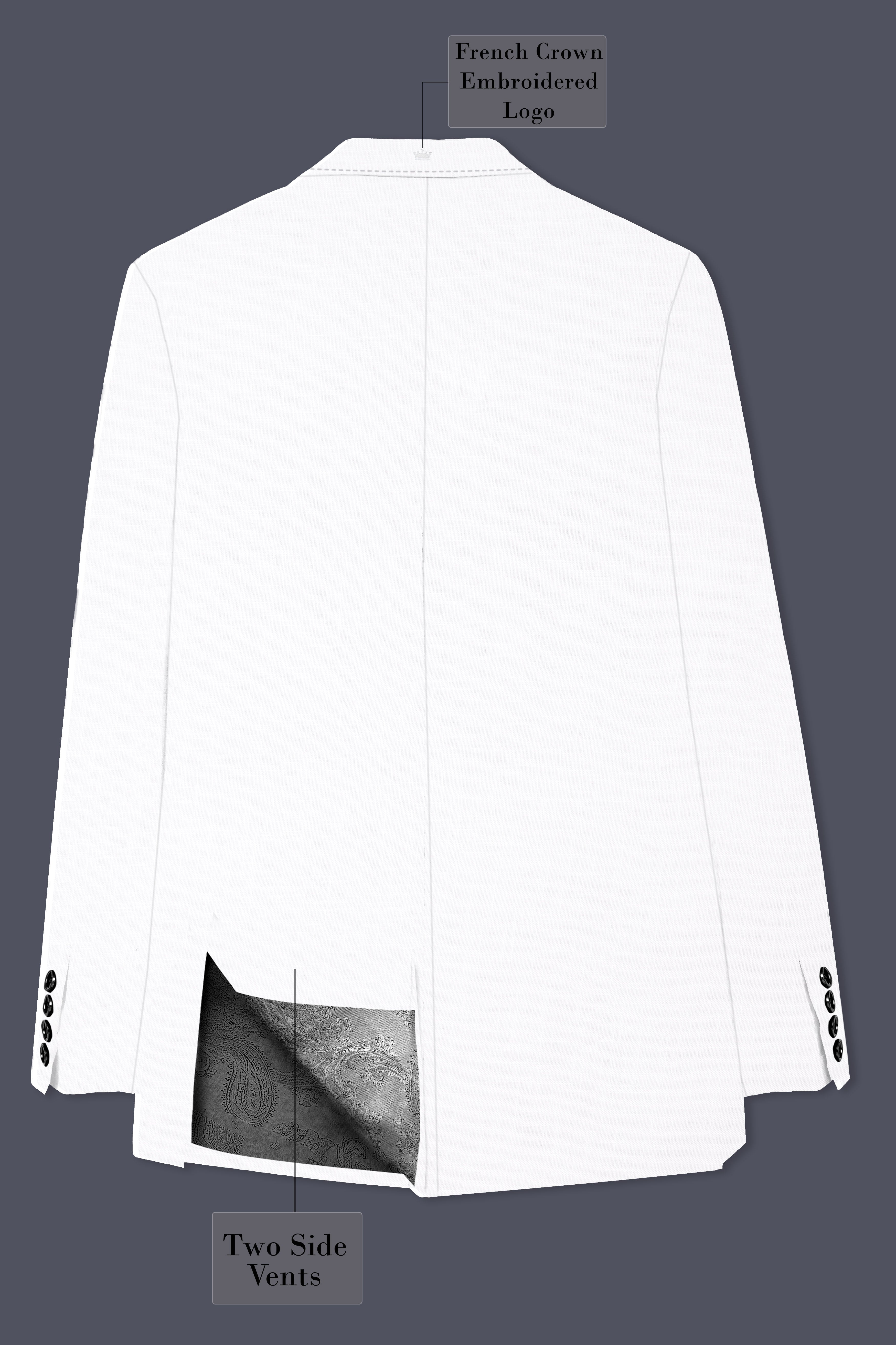 Bright White Luxurious Linen Designer Suit