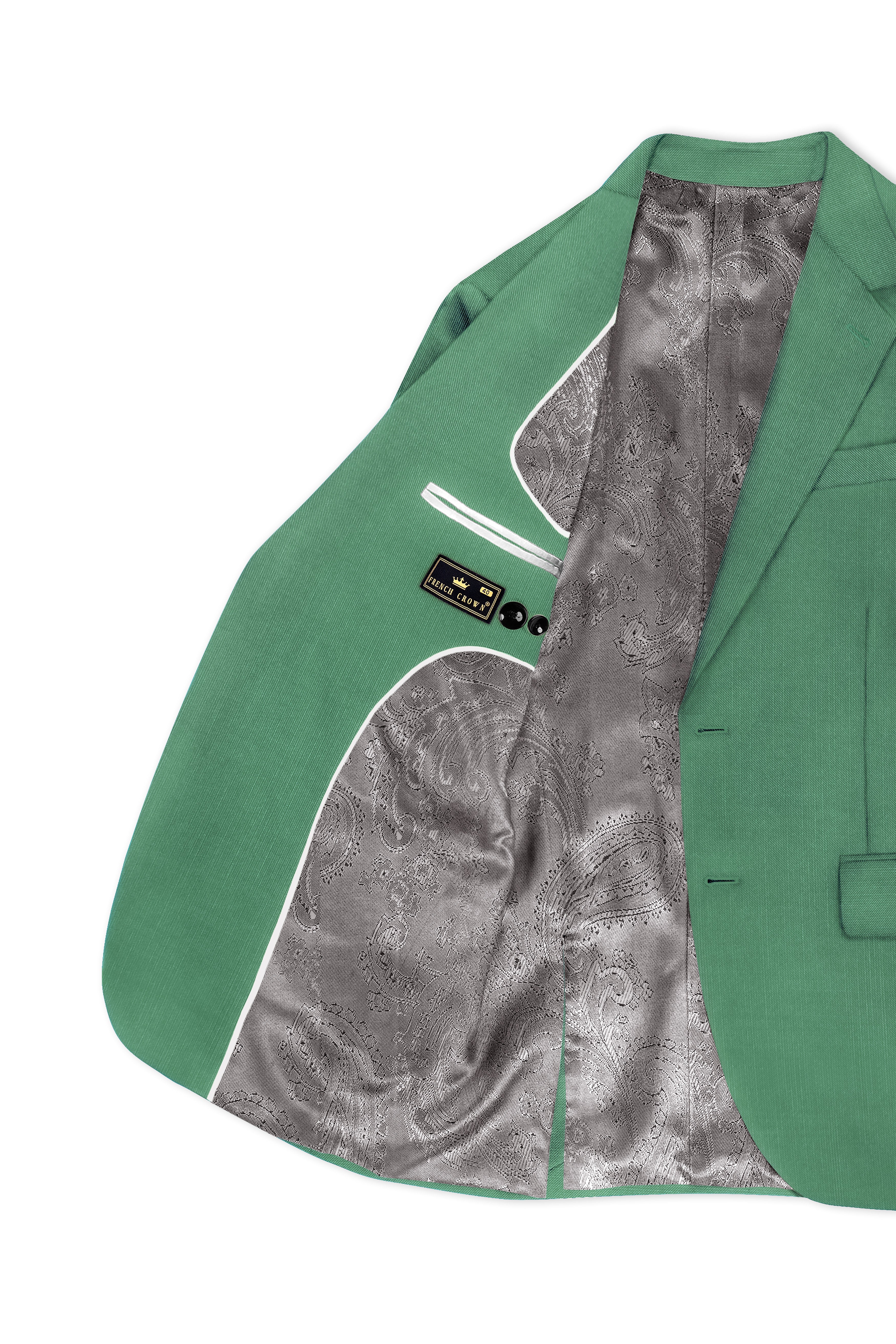 Viridian Green Solid Wool Rich Single Breasted Stretchable traveler Suit