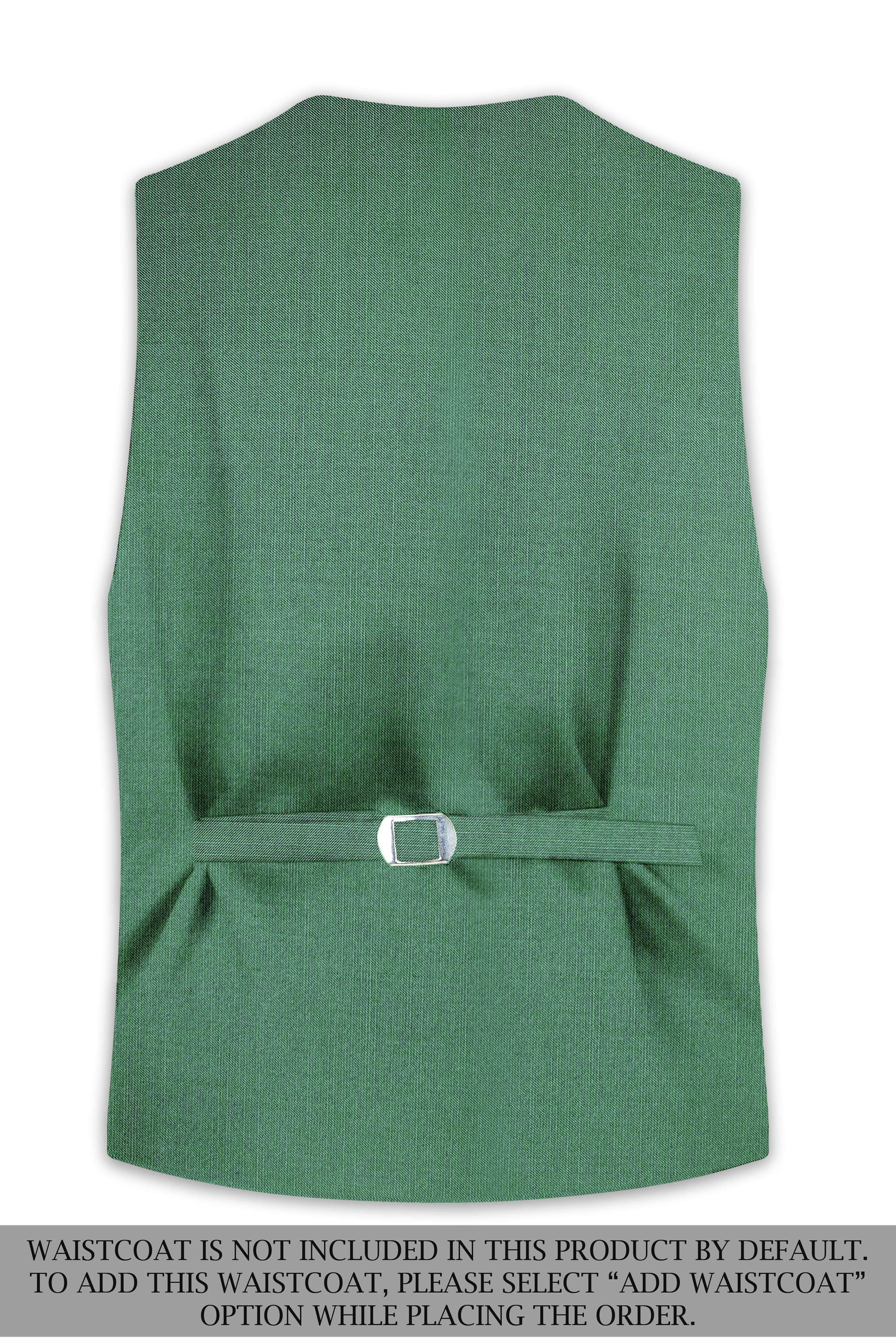 Viridian Green Solid Wool Rich Double Breasted Stretchable traveler Suit
