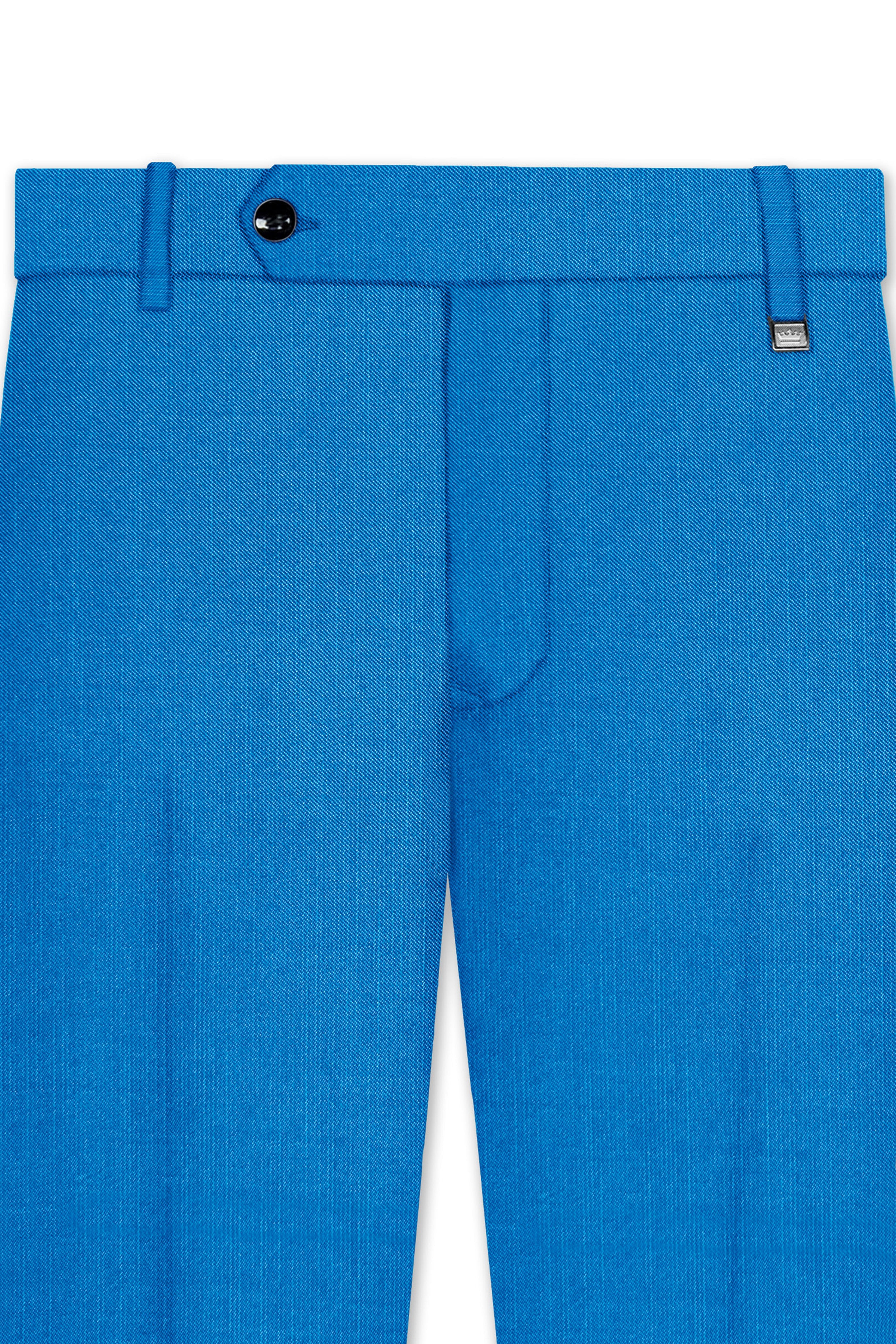 Azure-Venice Blue Wool Rich Tuxedo Slight Stretch Suit