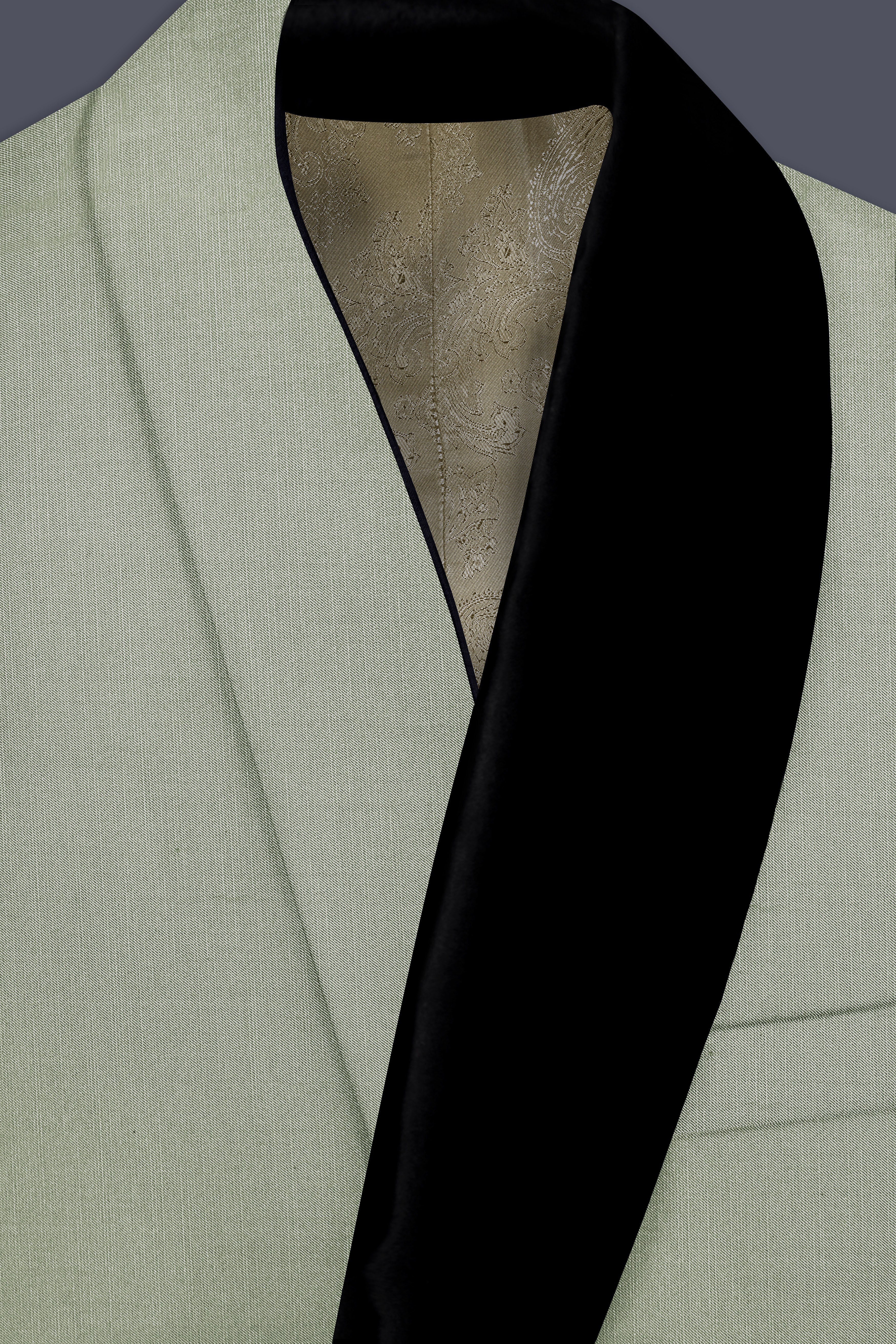 Lichen-Norway Green Wool Rich Slight Stretch Tuxedo Suit