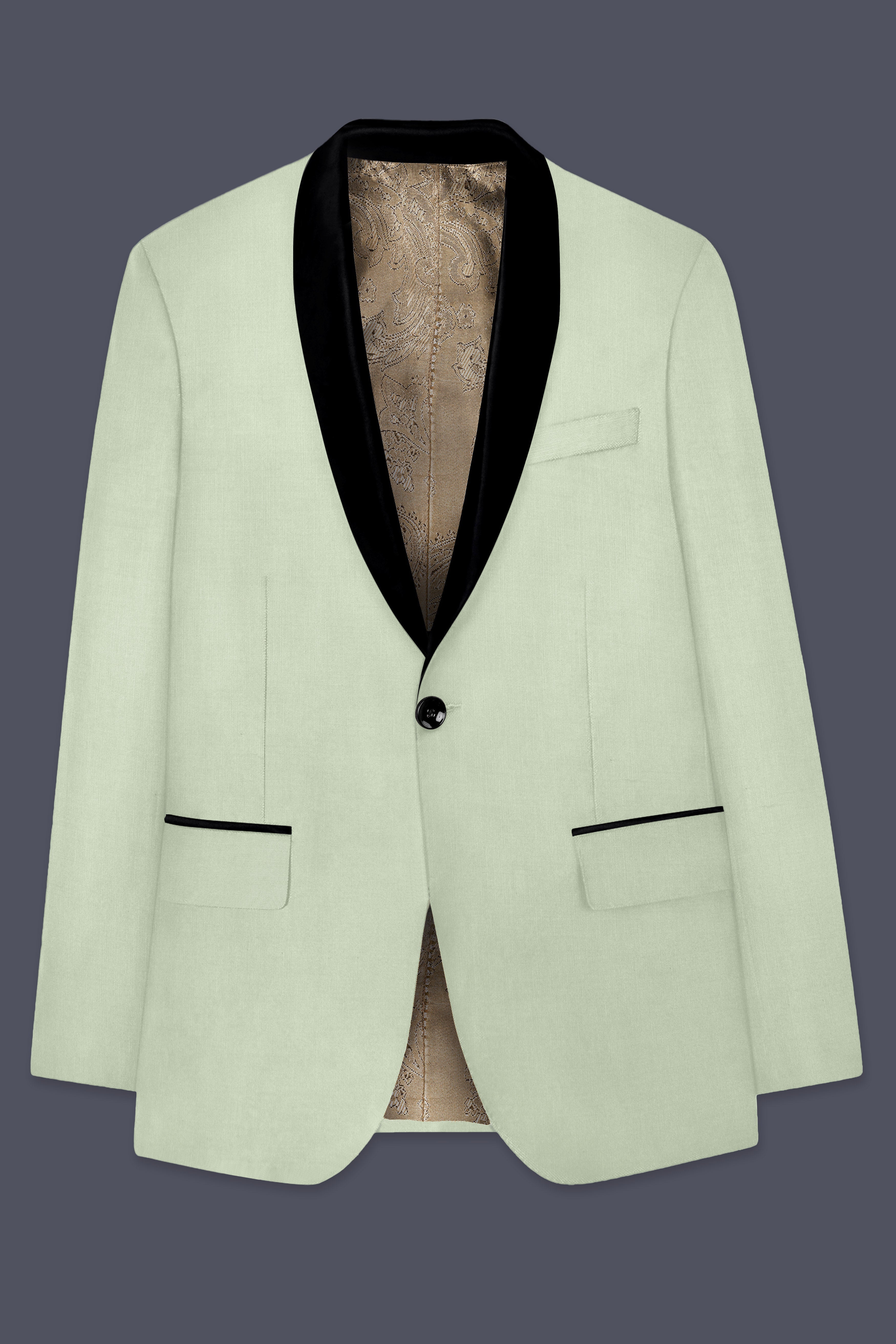 Lichen-Norway Green Wool Rich Tuxedo Slight Stretch Suit