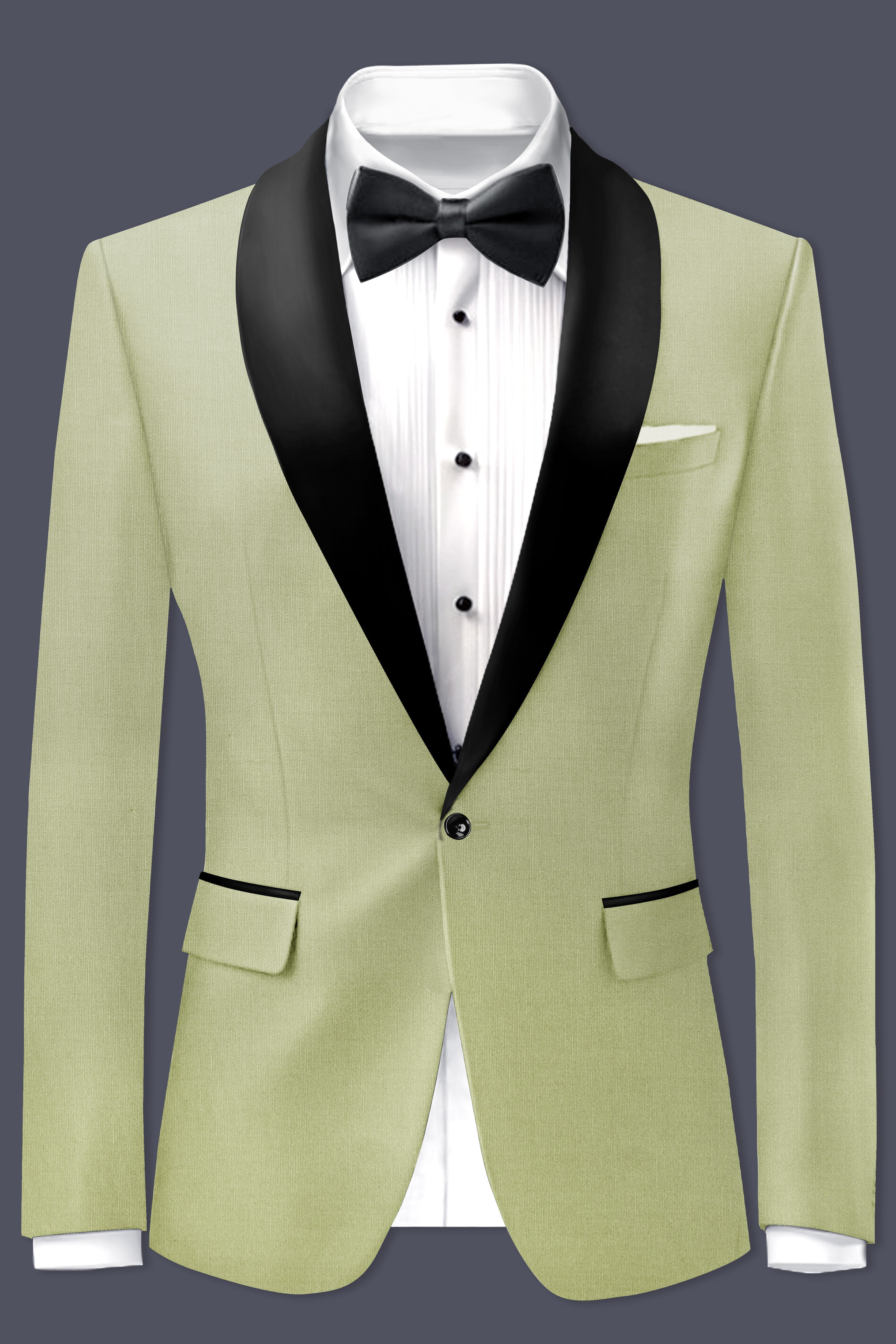 Marsh-Swamp Green Wool Rich Tuxedo Slight Stretch Suit