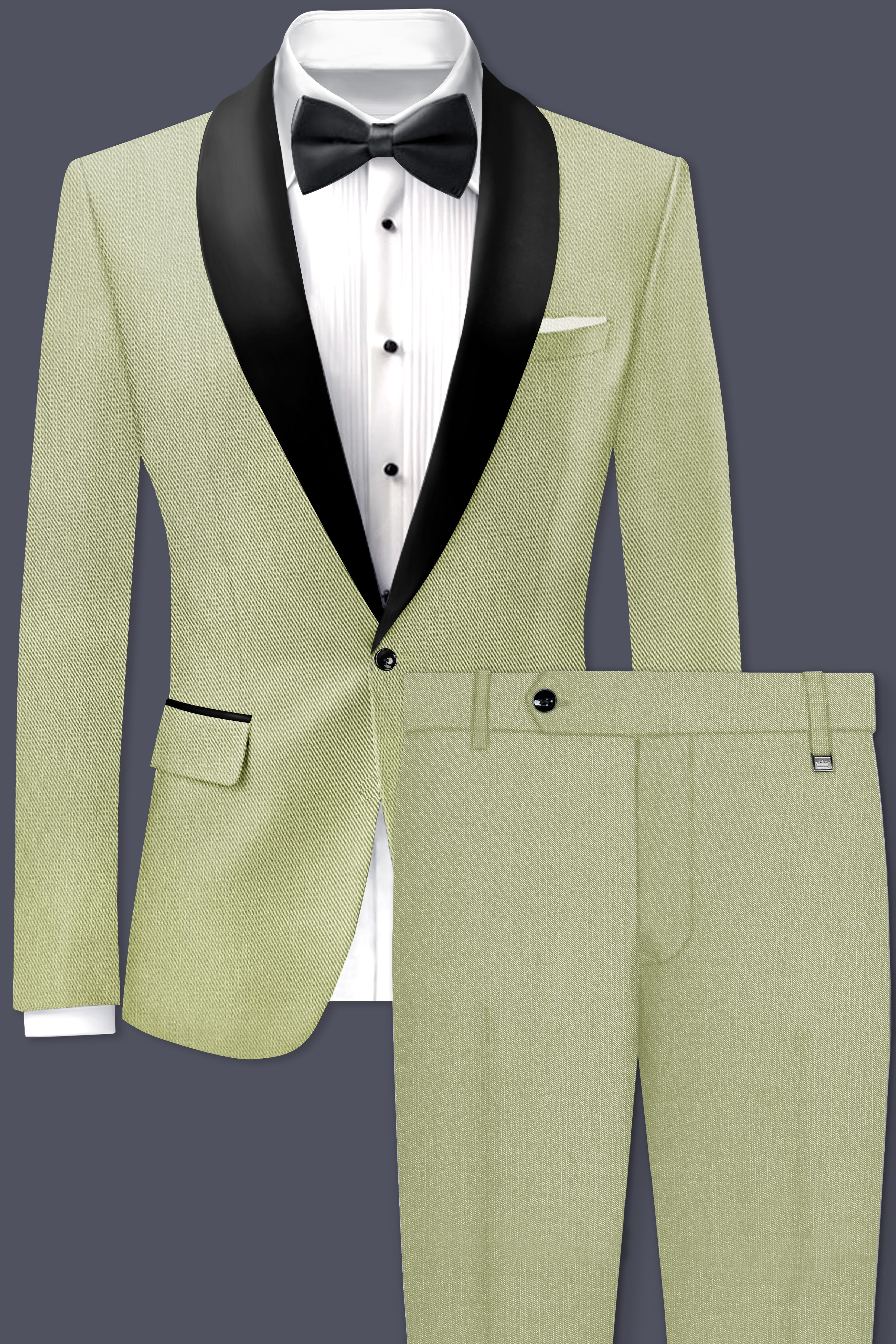 Marsh-Swamp Green Wool Rich Tuxedo Slight Stretch Suit