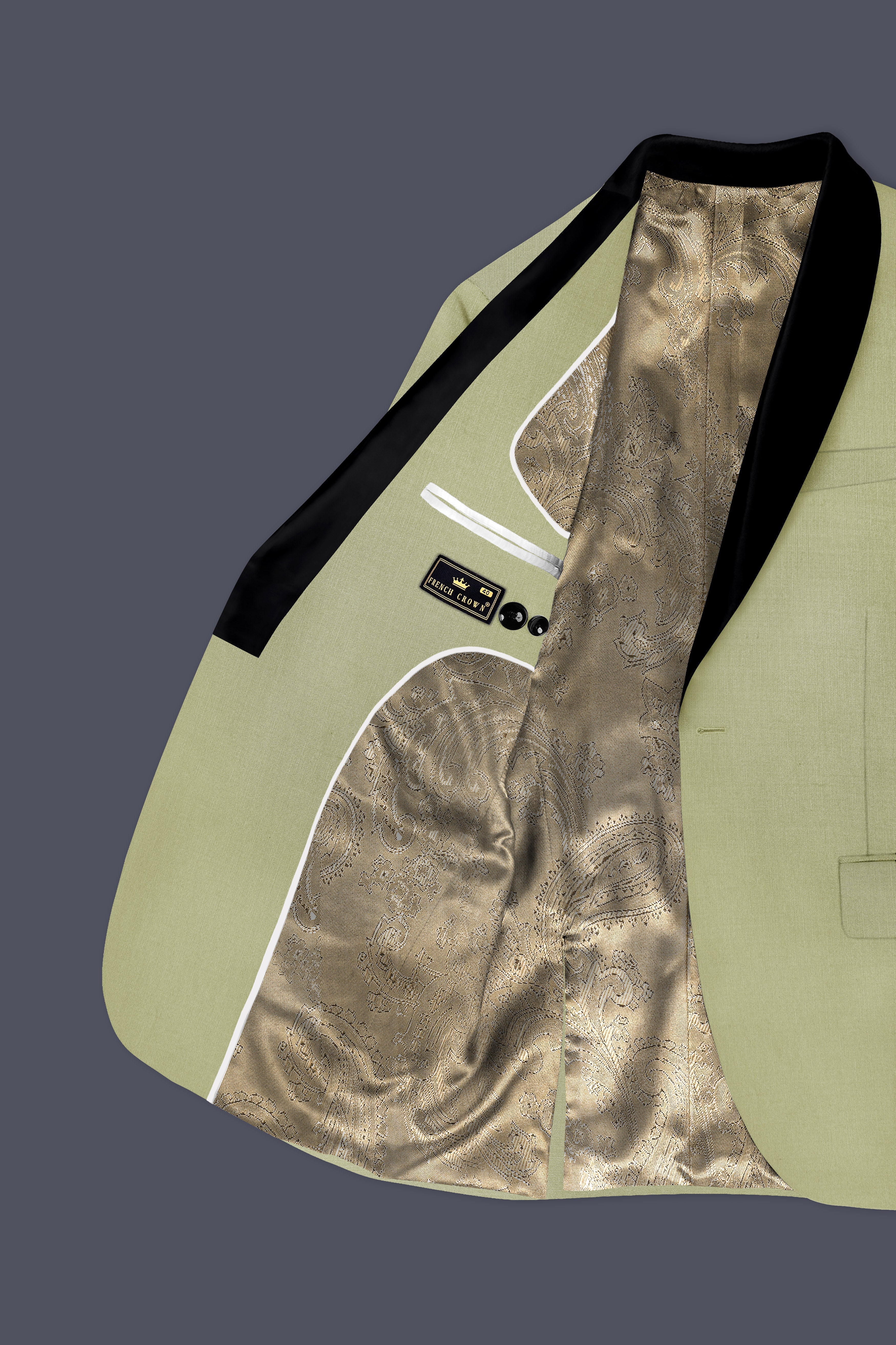 Marsh-Swamp Green Wool Rich Tuxedo Slight Stretch Suit