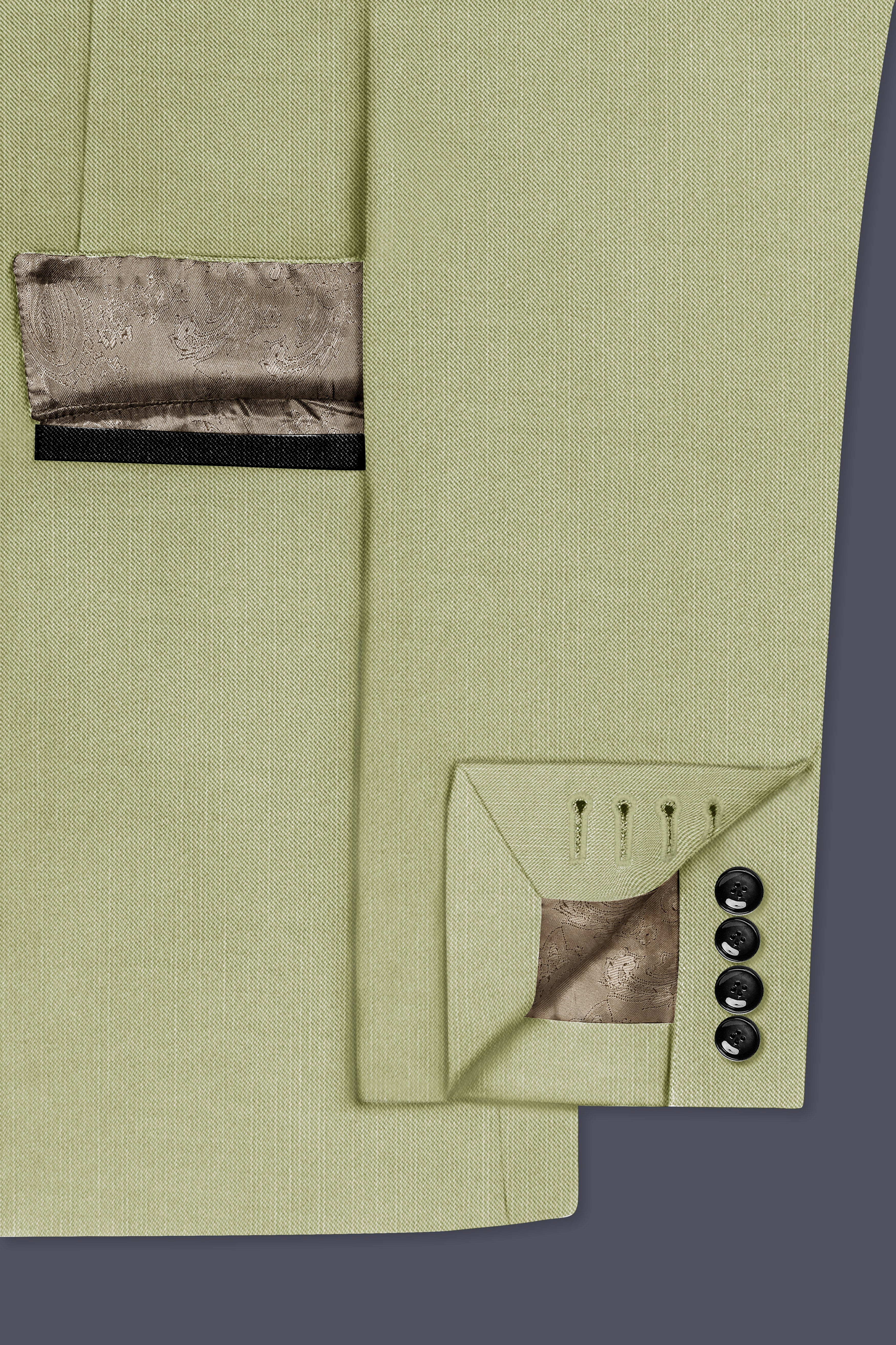 Marsh-Swamp Green Wool Rich Tuxedo Slight Stretch Suit