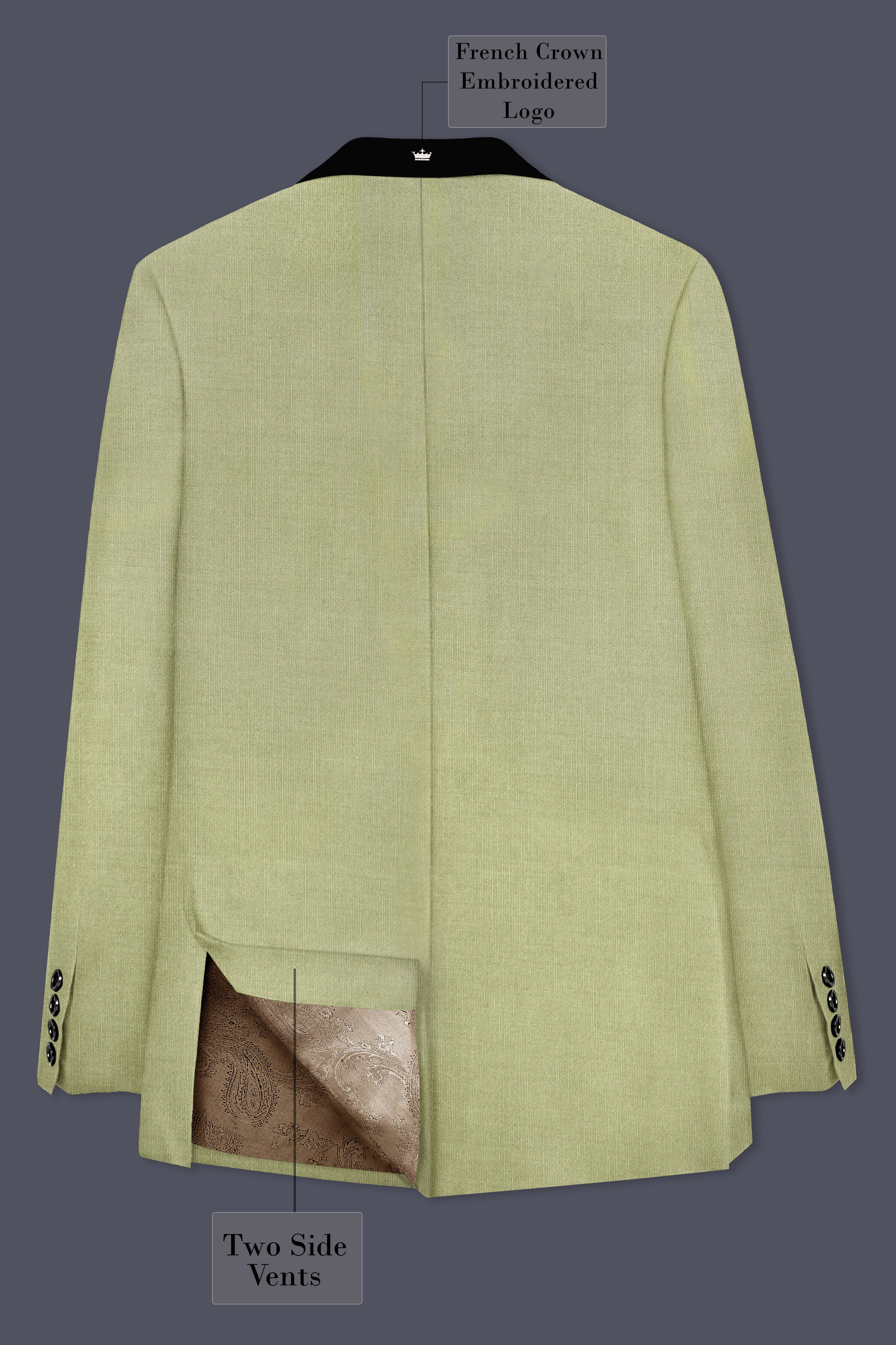 Marsh-Swamp Green Wool Rich Tuxedo Slight Stretch Suit