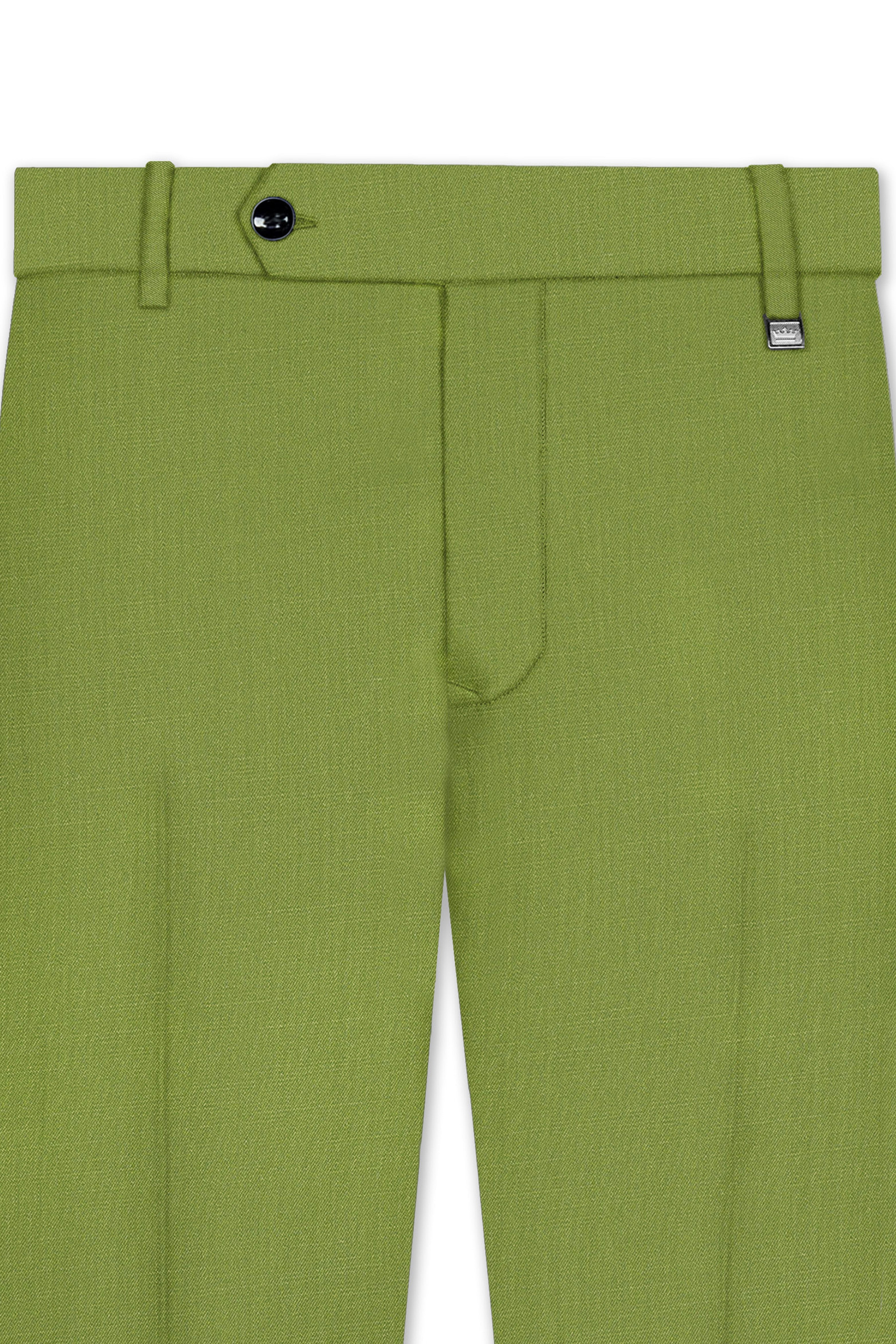Pistachio-Wasabi Green Wool Rich Tuxedo Slight Stretch Suit