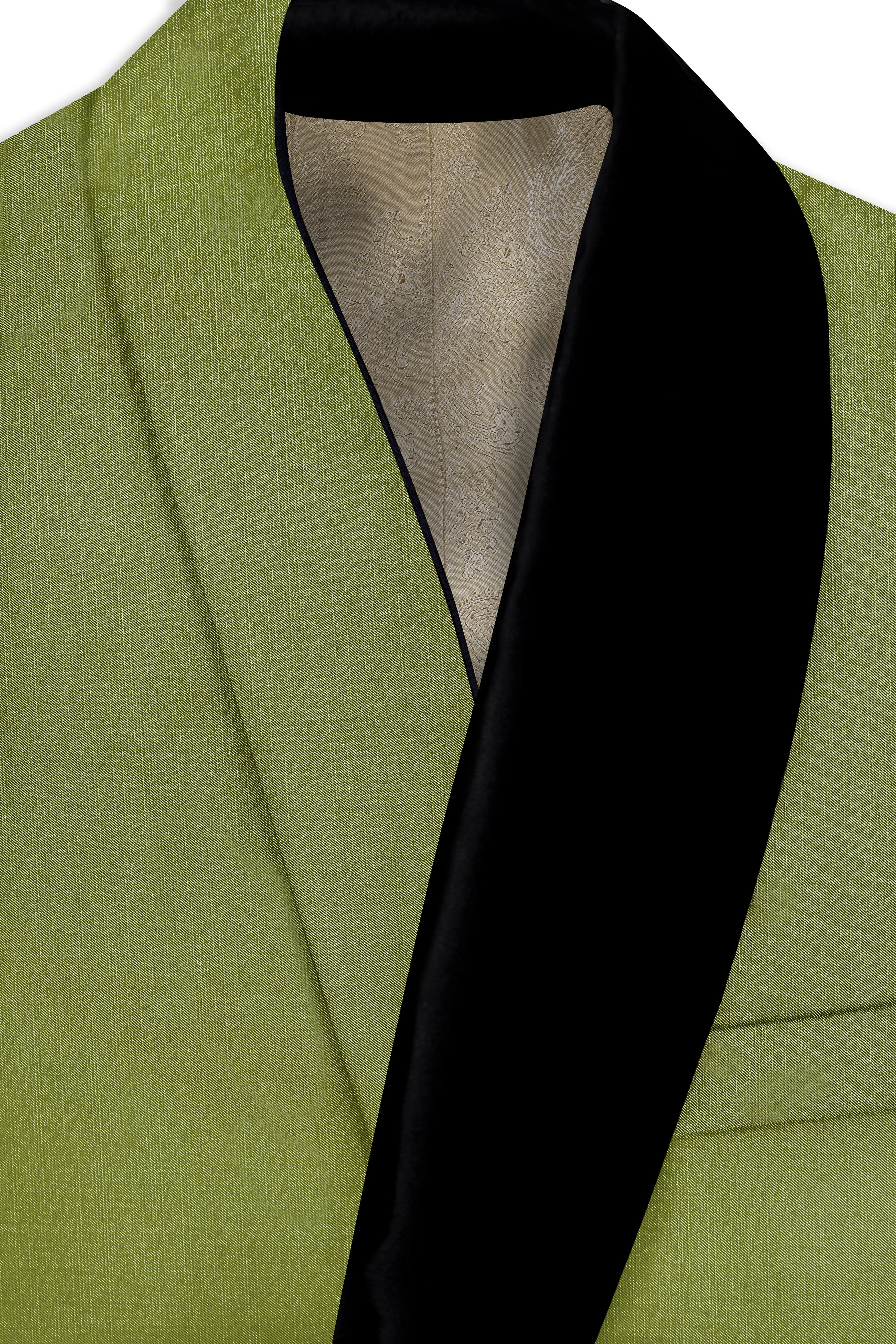 Pistachio-Wasabi Green Wool Rich Tuxedo Slight Stretch Suit