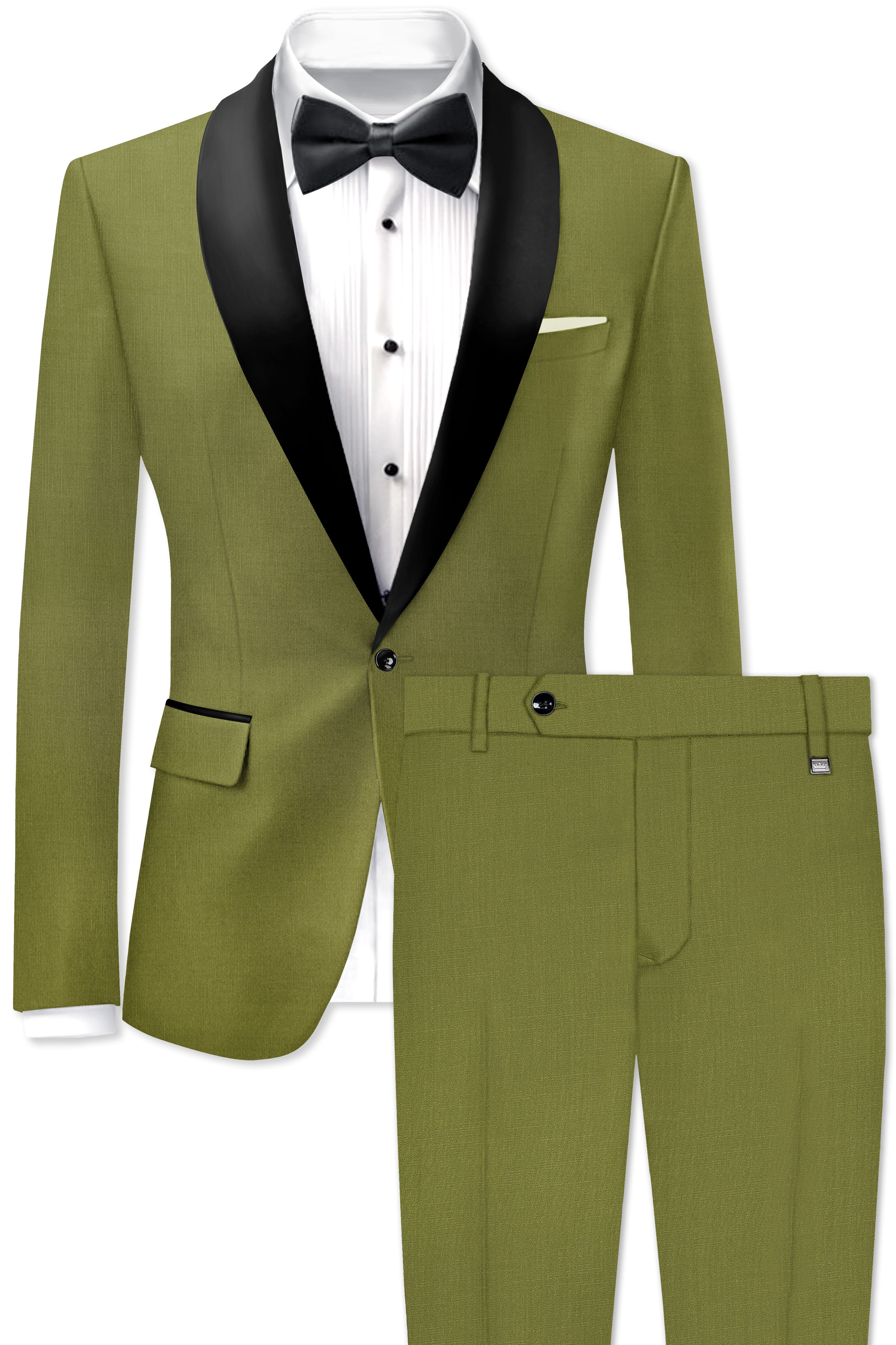 Glade-Muddy Green Wool Rich Tuxedo Slight Stretch Suit