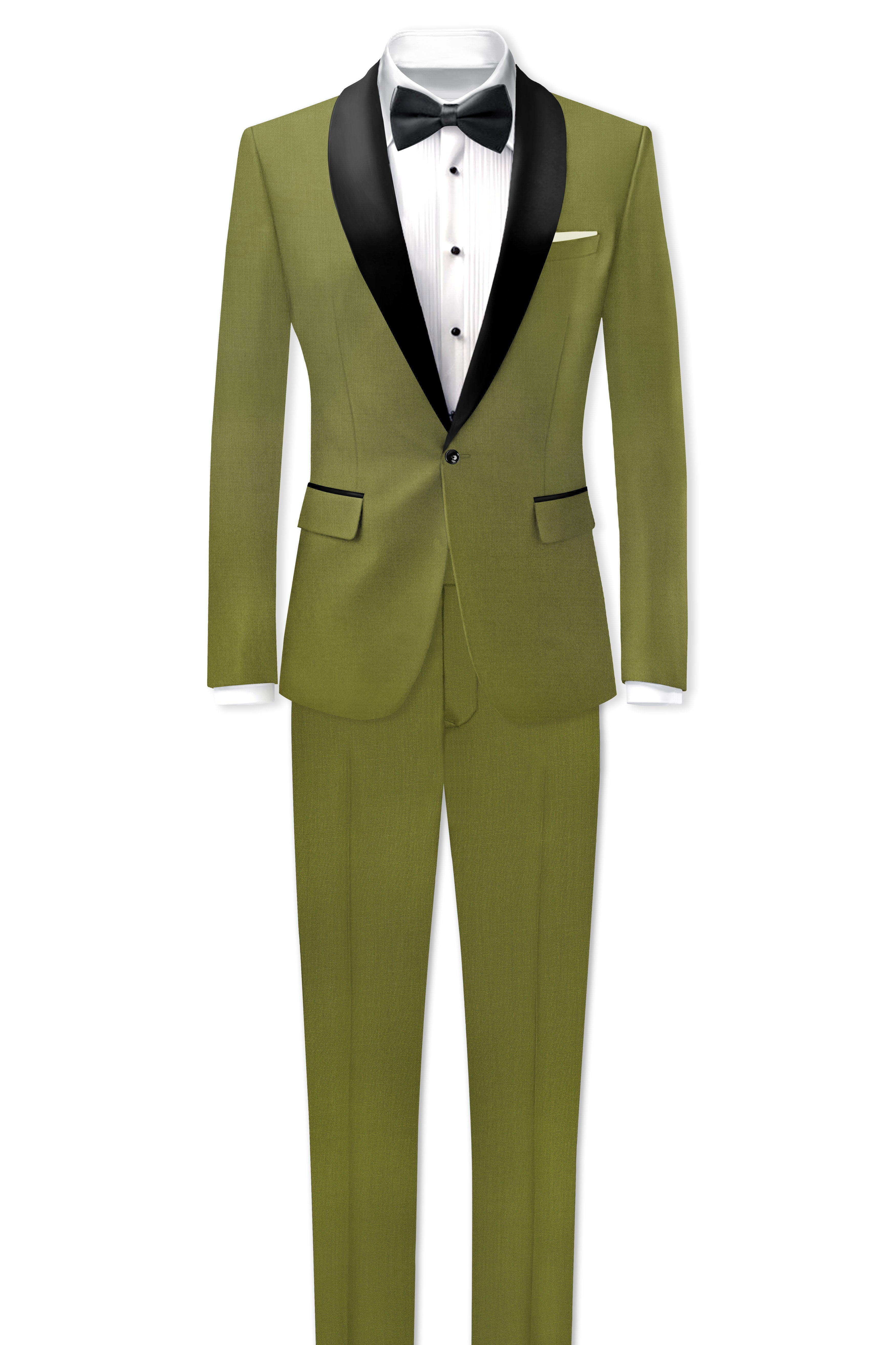 Glade-Muddy Green Wool Rich Tuxedo Slight Stretch Suit