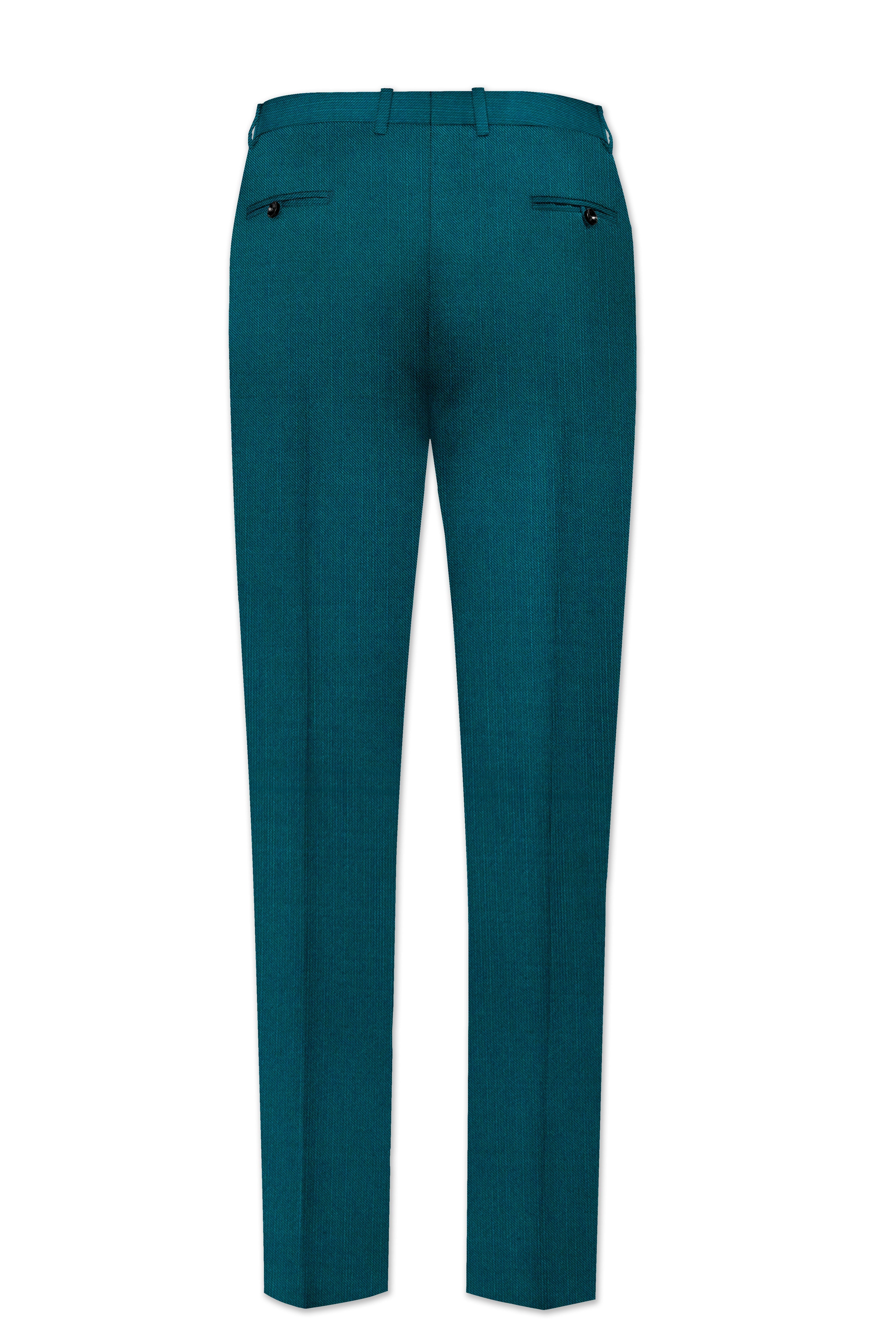 Sapphire-Peacock Blue Wool Rich Tuxedo Slight Stretch Suit