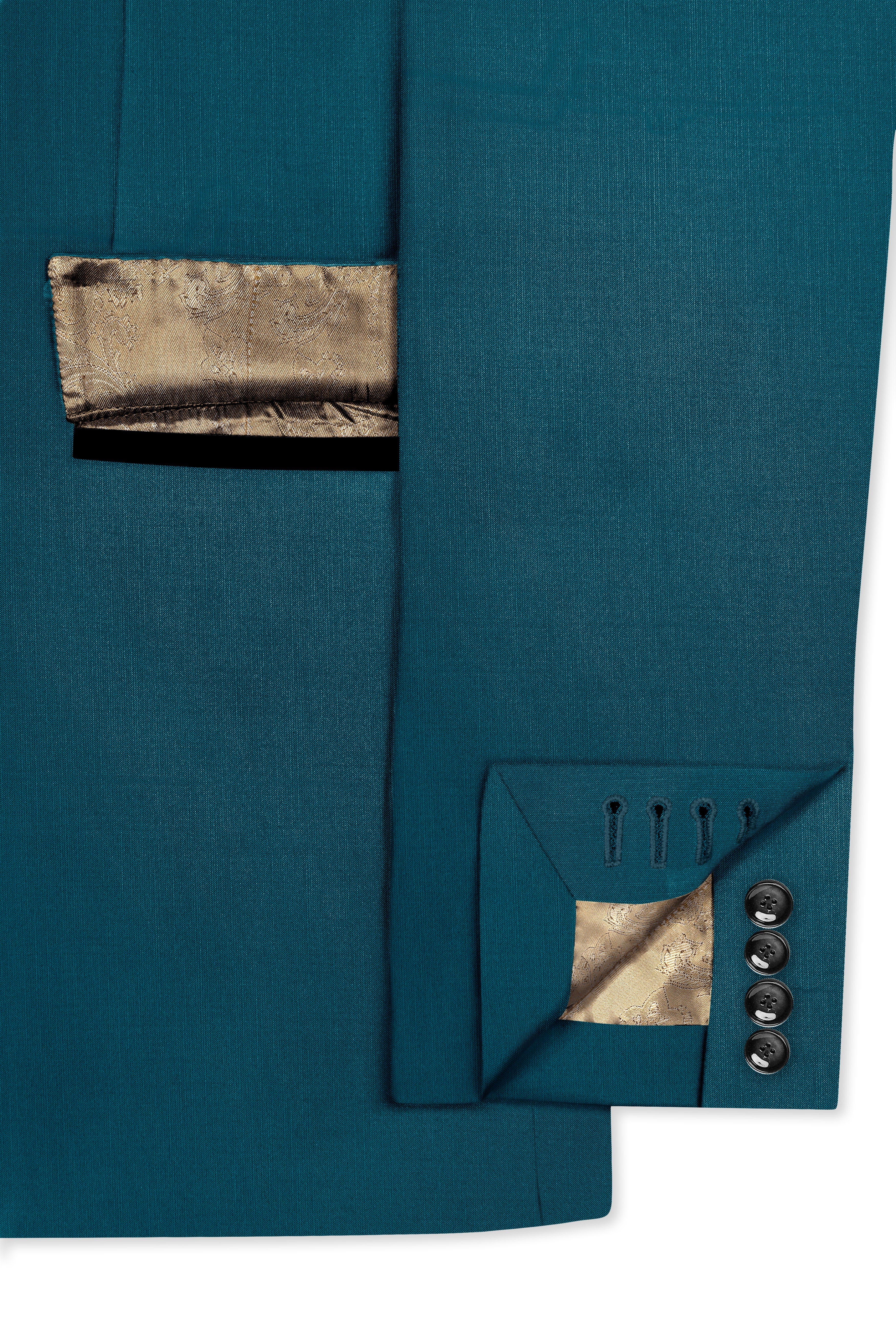 Sapphire-Peacock Blue Wool Rich Tuxedo Slight Stretch Suit