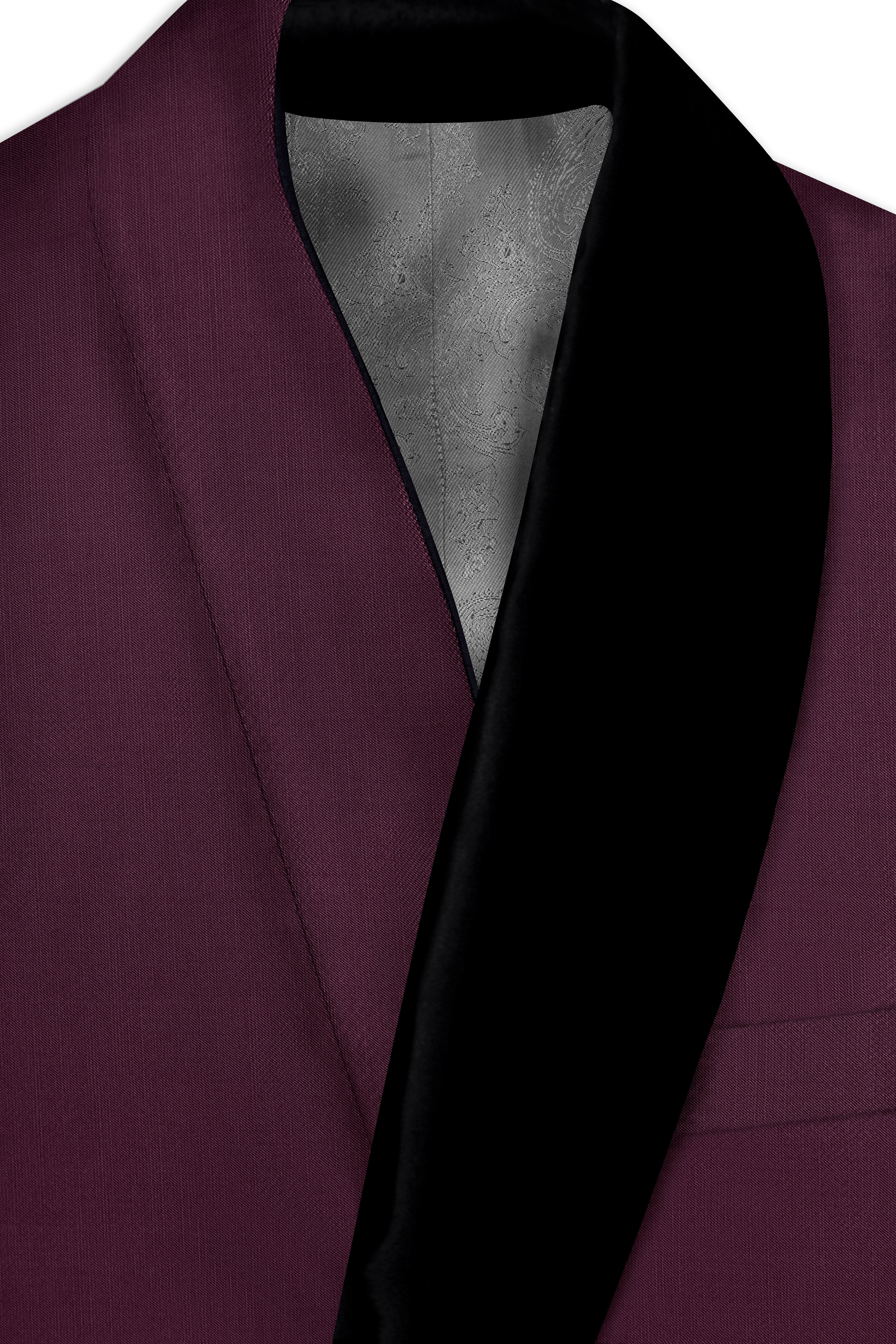 Merlot-Bistre Wine Maroon Wool Rich Tuxedo Slight Stretch Suit