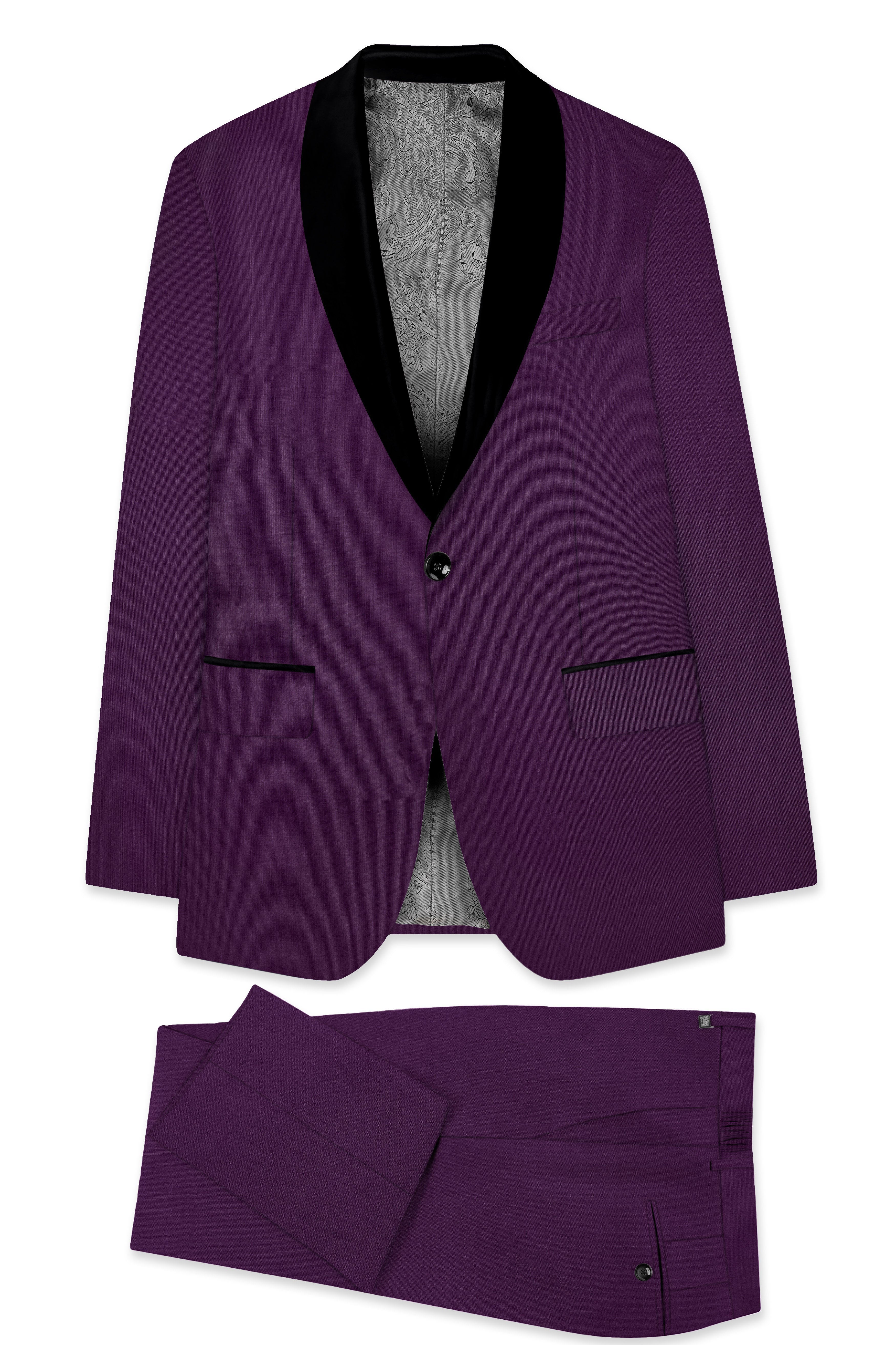 Orchid-Grape Purple Wool Rich Tuxedo Slight Stretch Suit