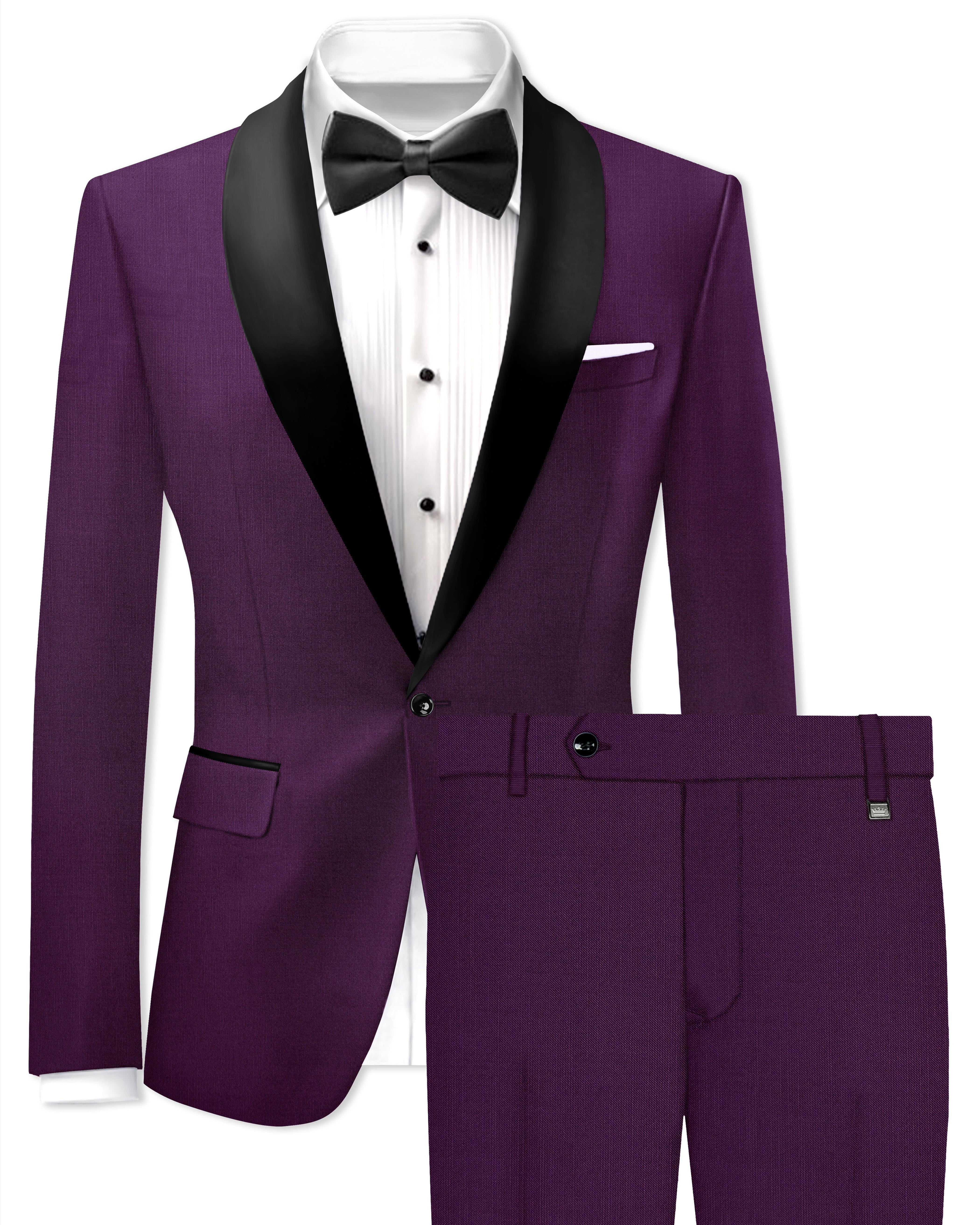 Orchid-Grape Purple Wool Rich Tuxedo Slight Stretch Suit