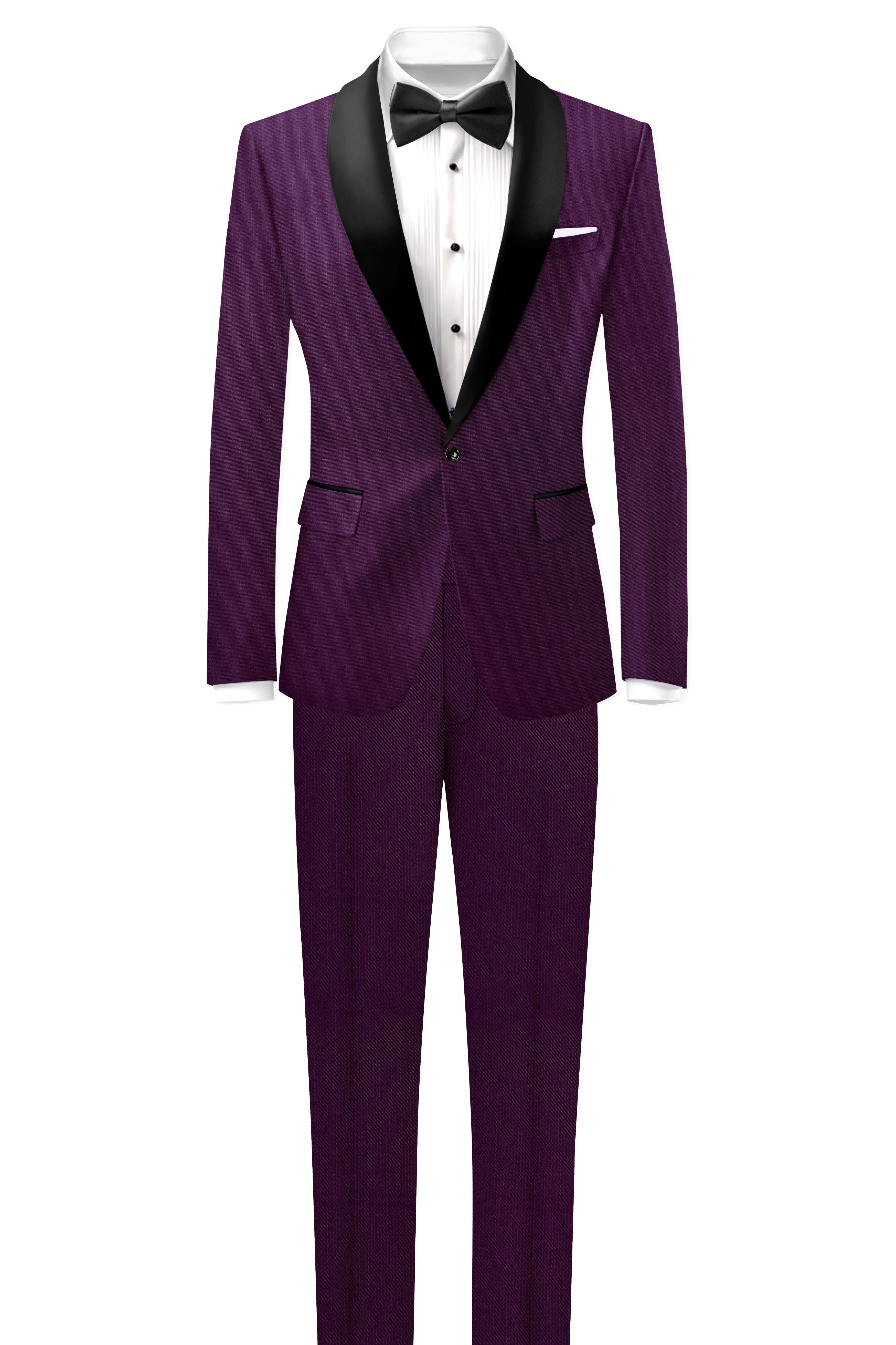 Orchid-Grape Purple Wool Rich Tuxedo Slight Stretch Suit
