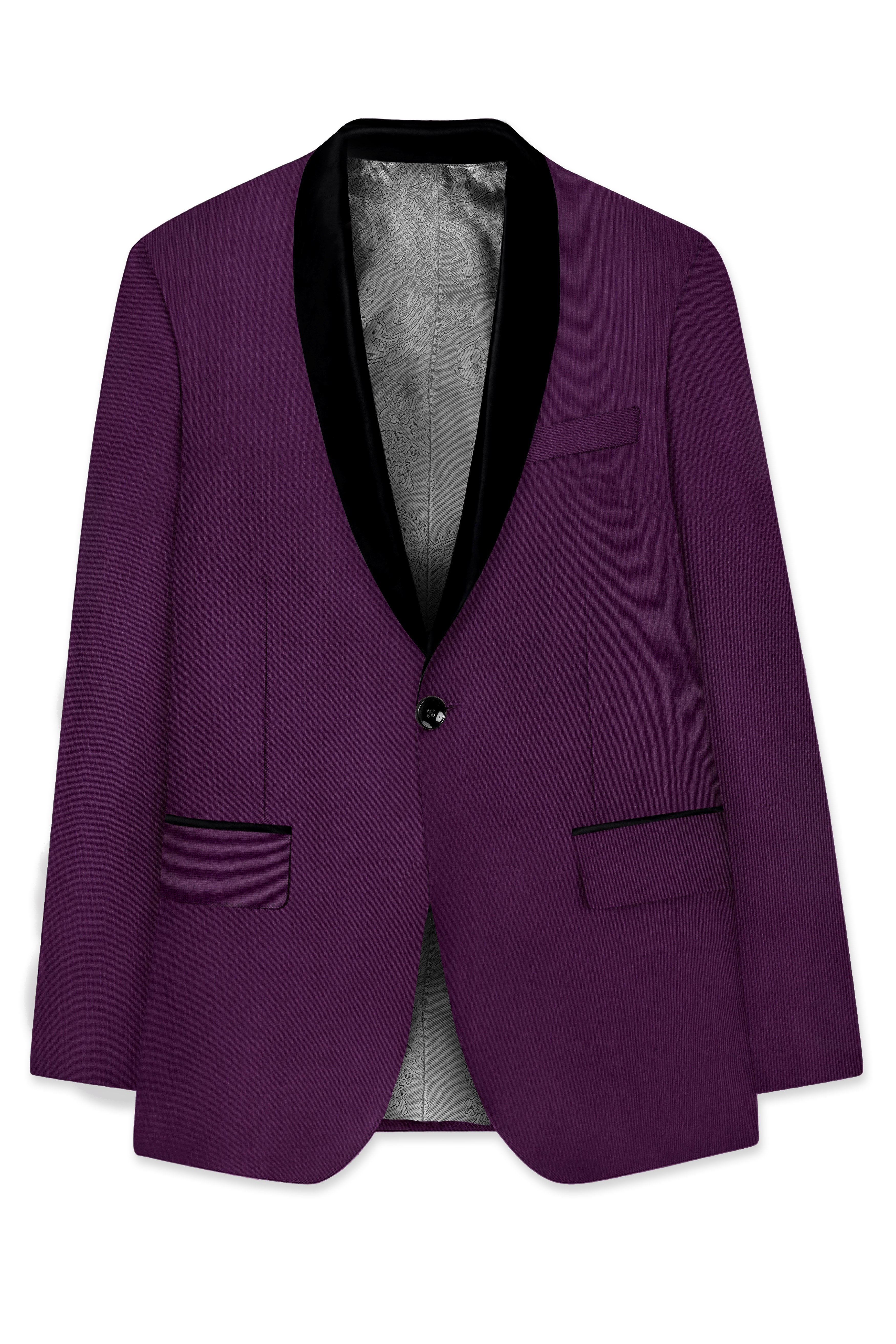 Orchid-Grape Purple Wool Rich Tuxedo Slight Stretch Suit