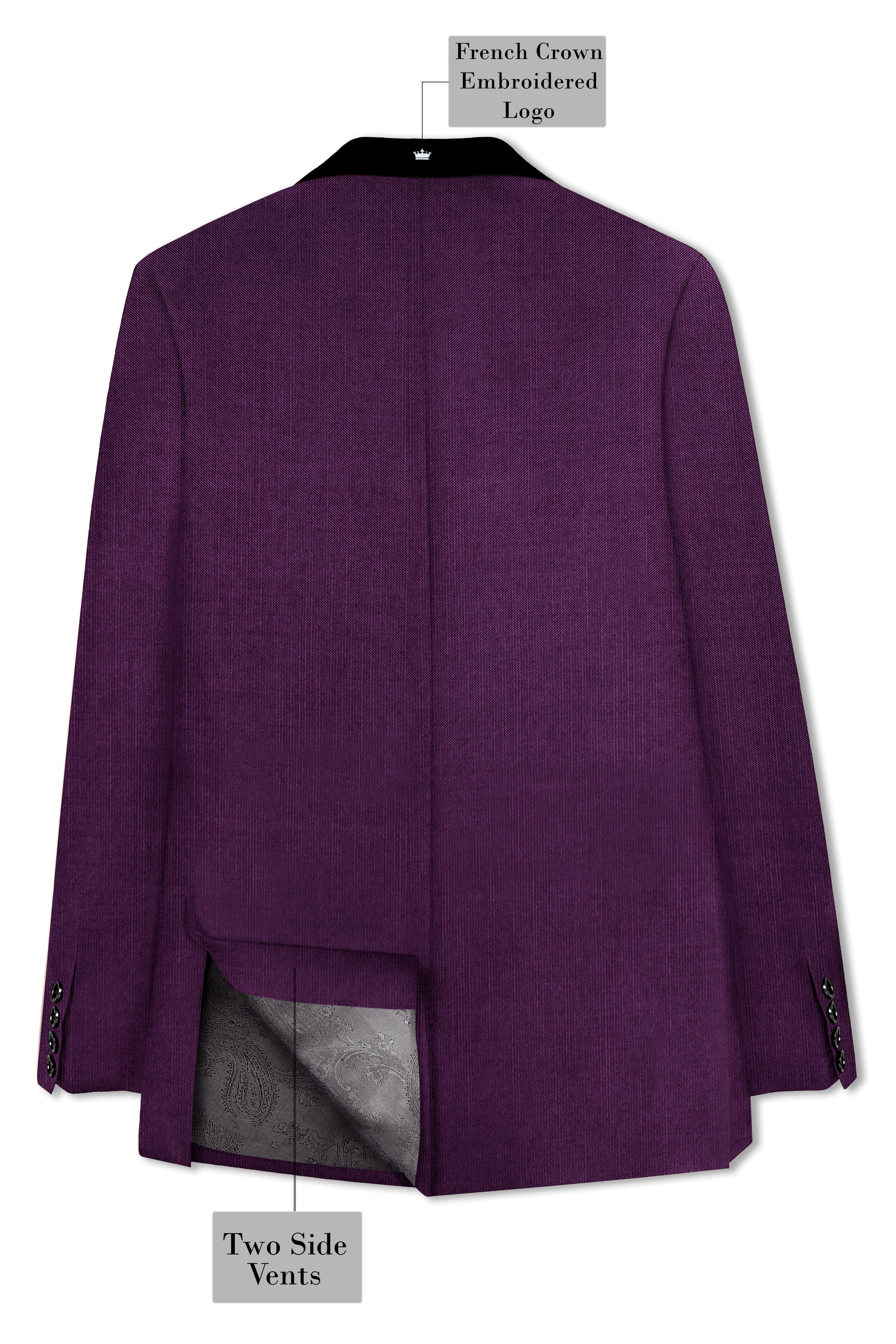 Orchid-Grape Purple Wool Rich Tuxedo Slight Stretch Suit