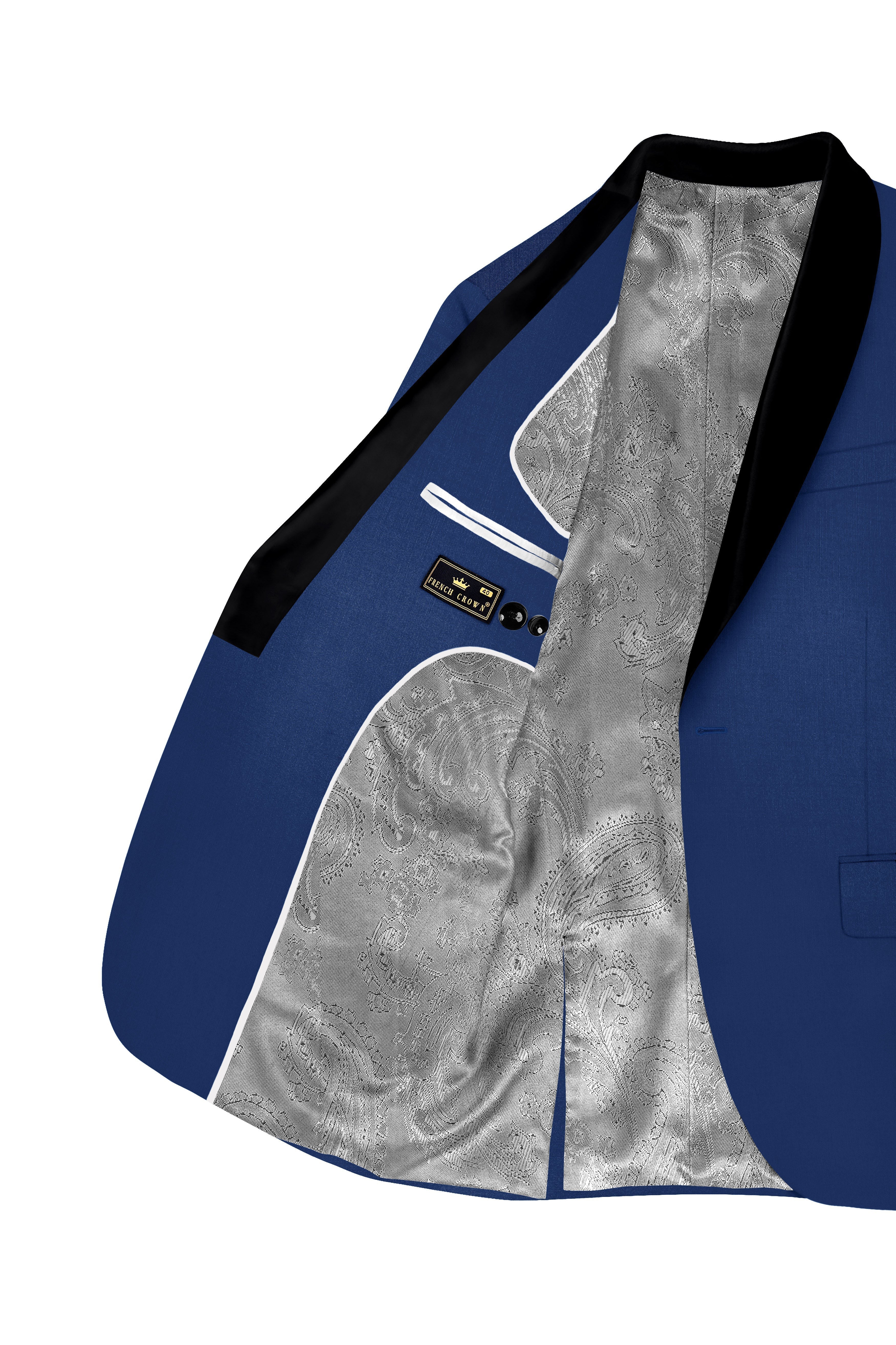 Marinoir-Cello Blue Wool Rich Tuxedo Slight Stretch Suit
