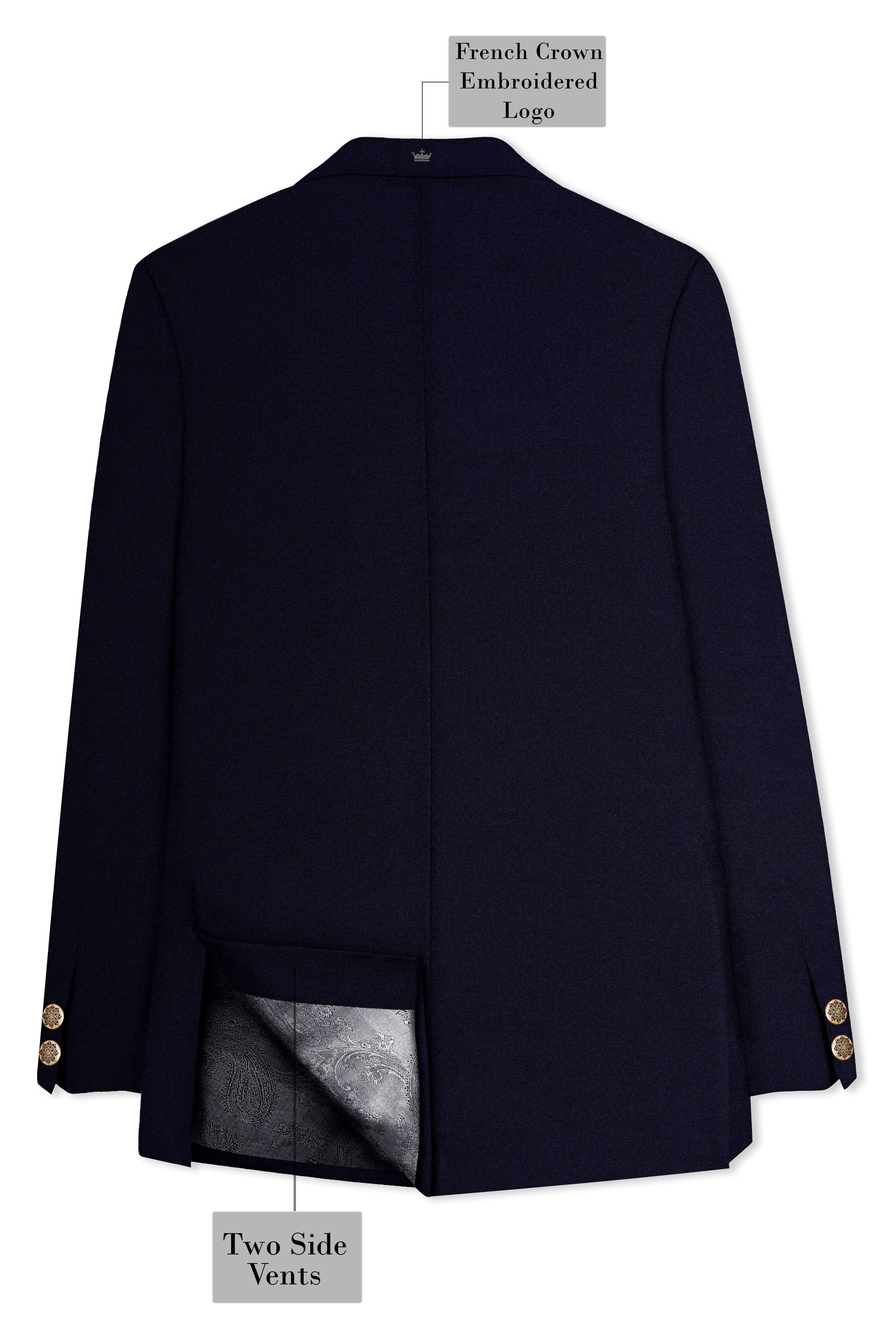 Vistaro-Korean Blue (The Best Blue We Have) Wool Rich Bandhgala Stretchable traveler Suit