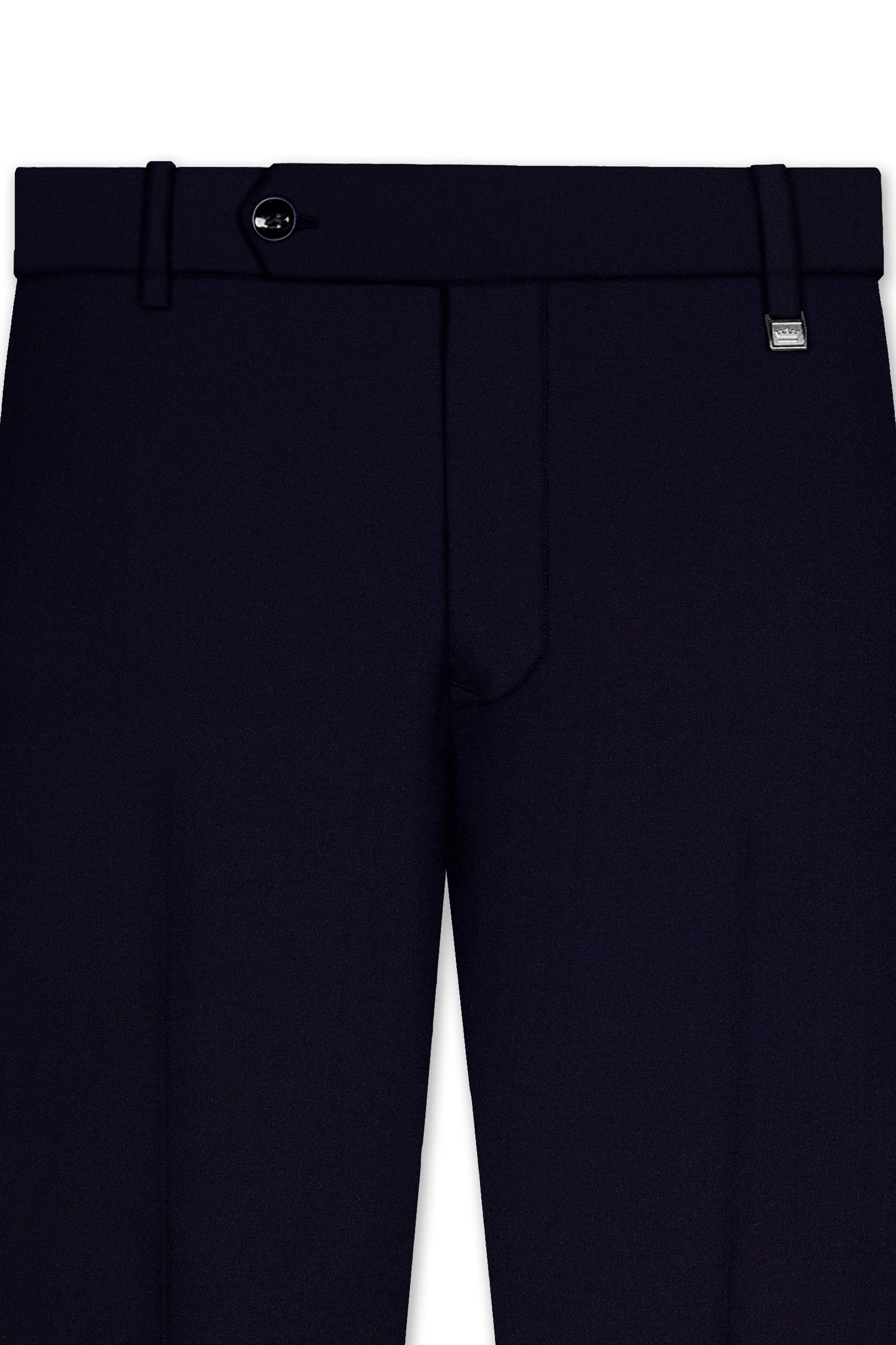 Vistaro-Korean Blue (The Best Blue We Have) 4-Way Stretch Wrinkle-Free Wool Rich Peak Lapel Tuxedo Slight Stretch Suit