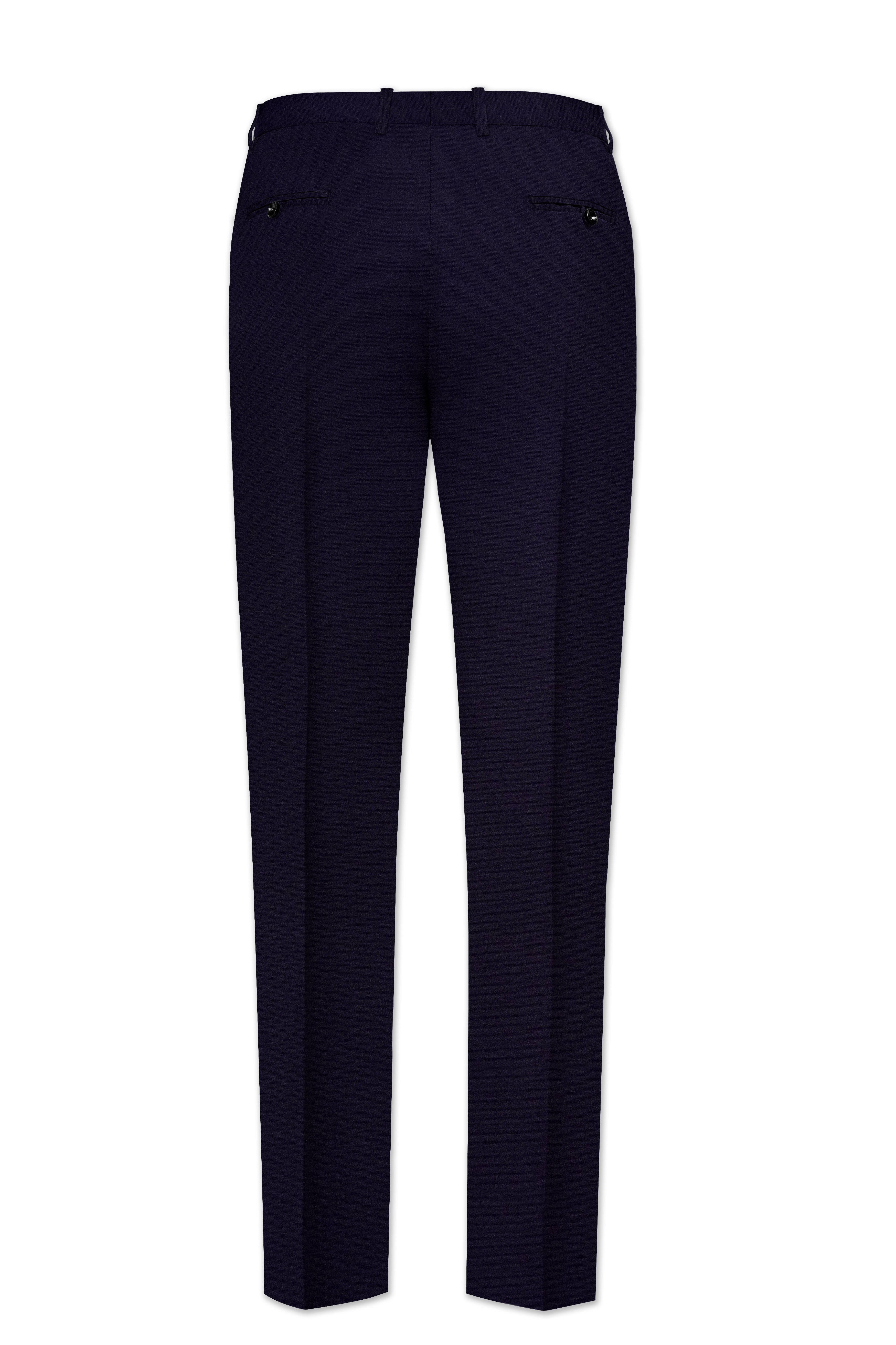 Vistaro-Korean Blue (The Best Blue We Have) 4-Way Stretch Wrinkle-Free Wool Rich Peak Lapel Tuxedo Slight Stretch Suit