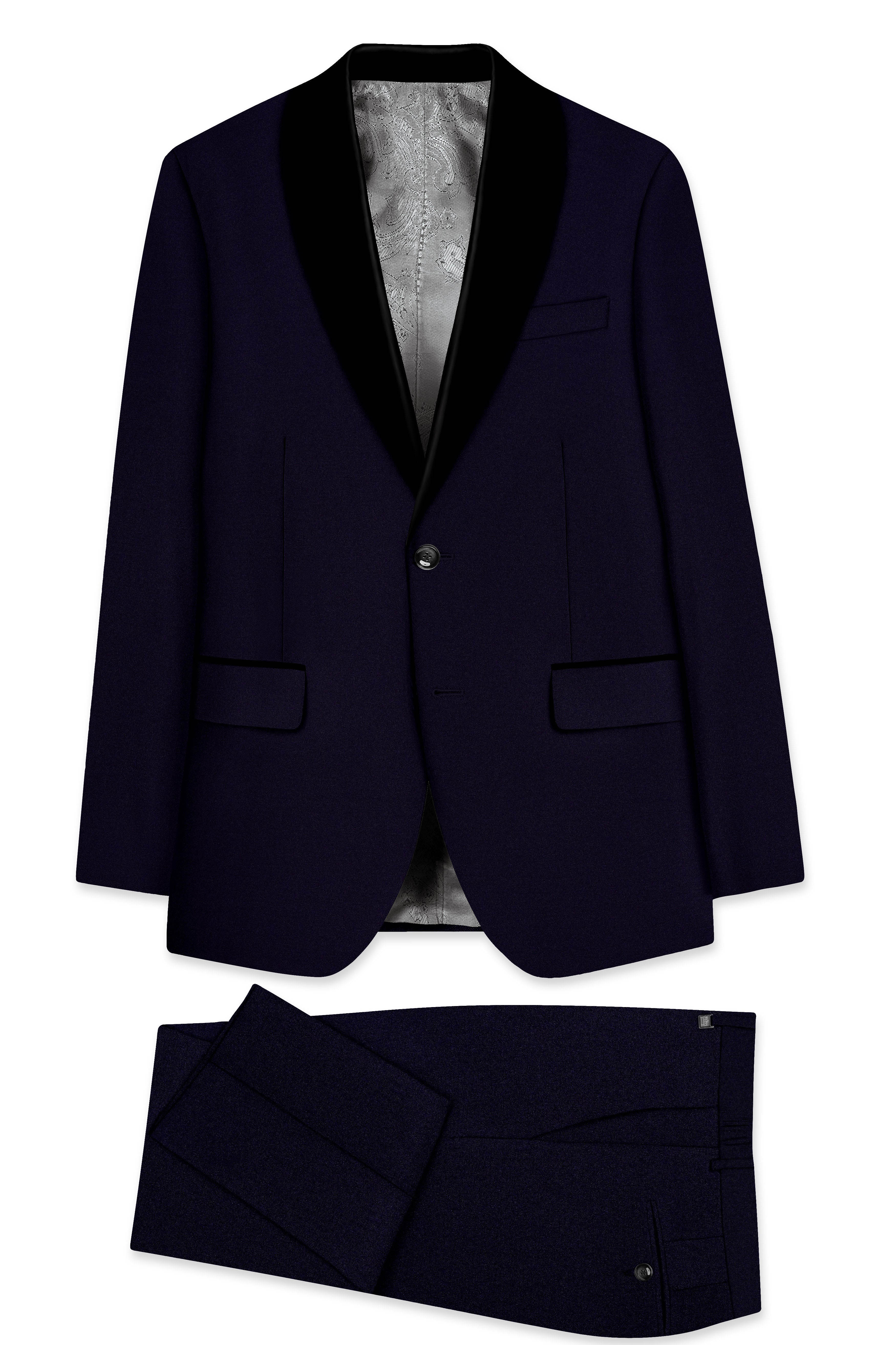 Vistaro-Korean Blue (The Best Blue We Have) 4-Way Stretch Wrinkle-Free Wool Rich Tuxedo Slight Stretch Suit