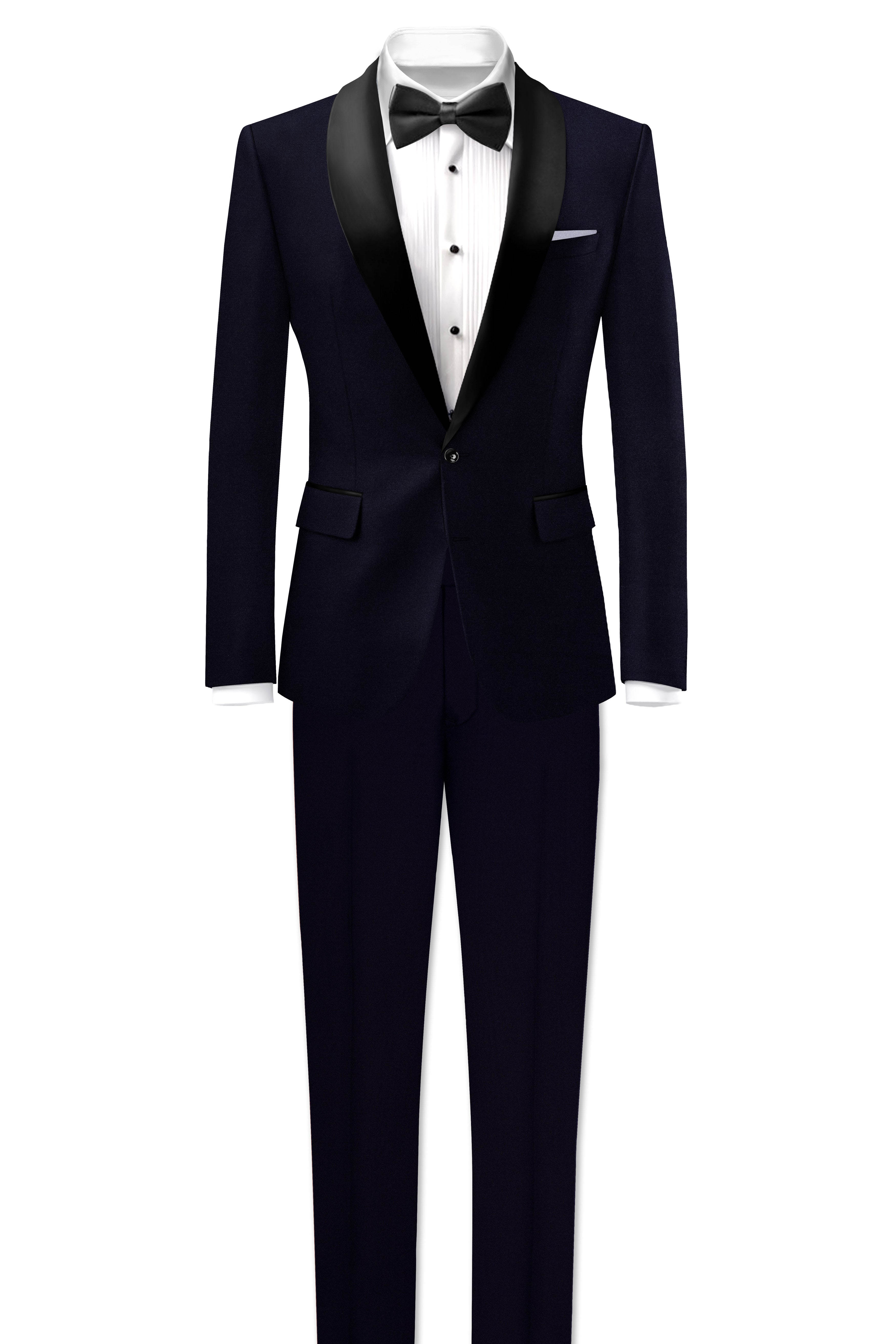 Vistaro-Korean Blue (The Best Blue We Have) 4-Way Stretch Wrinkle-Free Wool Rich Tuxedo Slight Stretch Suit